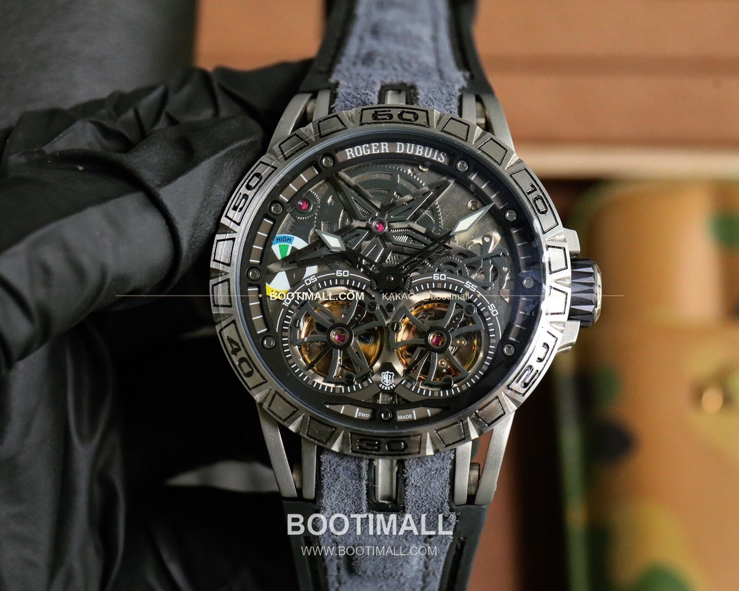 로저드뷔 엑스칼리버 스켈레톤 더블밸런스 DLC 티타늄 오토매틱 Roger Dubuis Excalibur Skeleton Double Balance DLC Titanium Automatic 46mm 1