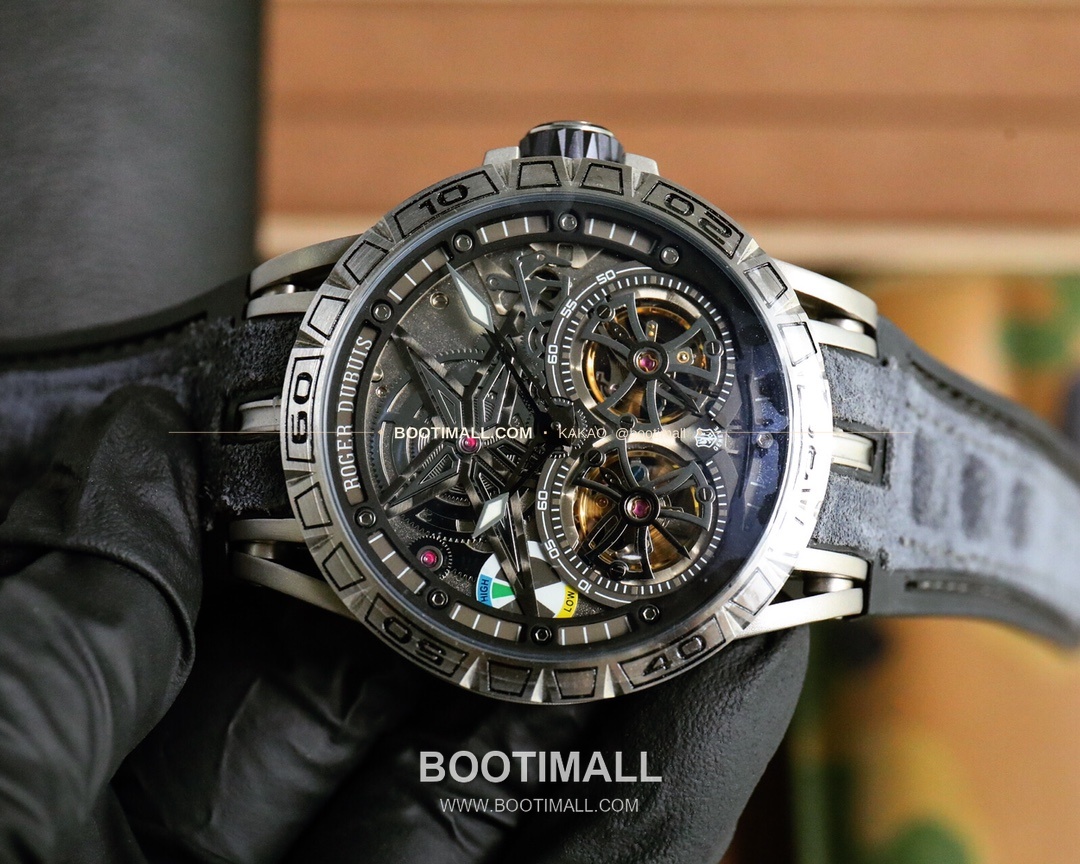 로저드뷔 엑스칼리버 스켈레톤 더블밸런스 DLC 티타늄 오토매틱 Roger Dubuis Excalibur Skeleton Double Balance DLC Titanium Automatic 46mm 4