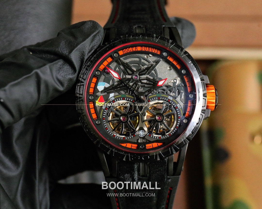 로저드뷔 엑스칼리버 스켈레톤 더블밸런스 DLC 티타늄 오토매틱 Roger Dubuis Excalibur Skeleton Double Balance DLC Titanium Automatic 46mm 3