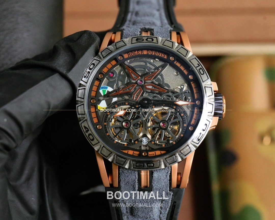 로저드뷔 엑스칼리버 스켈레톤 더블밸런스 DLC 티타늄 오토매틱 Roger Dubuis Excalibur Skeleton Double Balance DLC Titanium Automatic 46mm 8