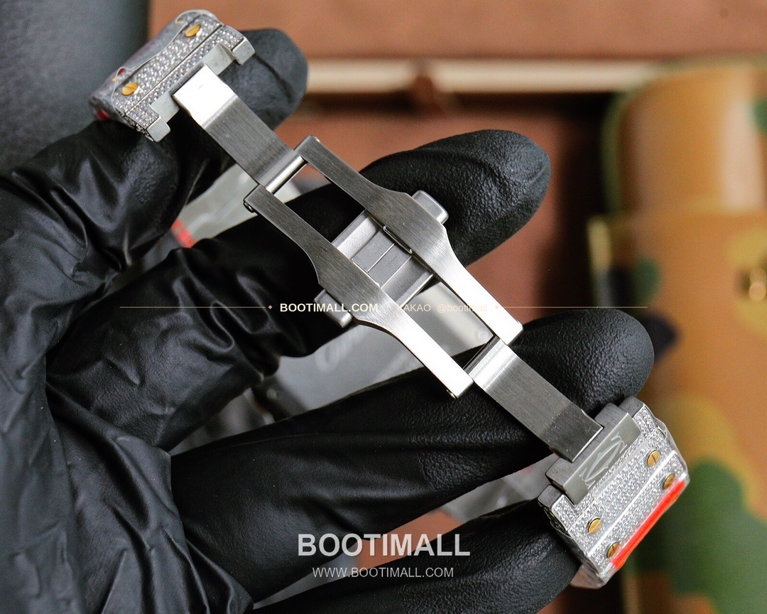 까르띠에 산토스 스틸 풀다이아 블루핸즈 오토매틱 Cartier Santos Steel Full Diamond Blue Hands Automatic 40mm 7