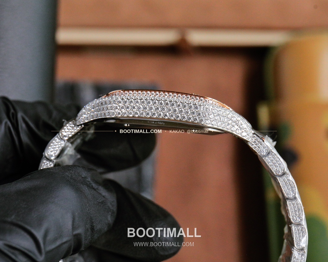 까르띠에 산토스 스틸 풀다이아 블루핸즈 오토매틱 Cartier Santos Steel Full Diamond Blue Hands Automatic 40mm 5