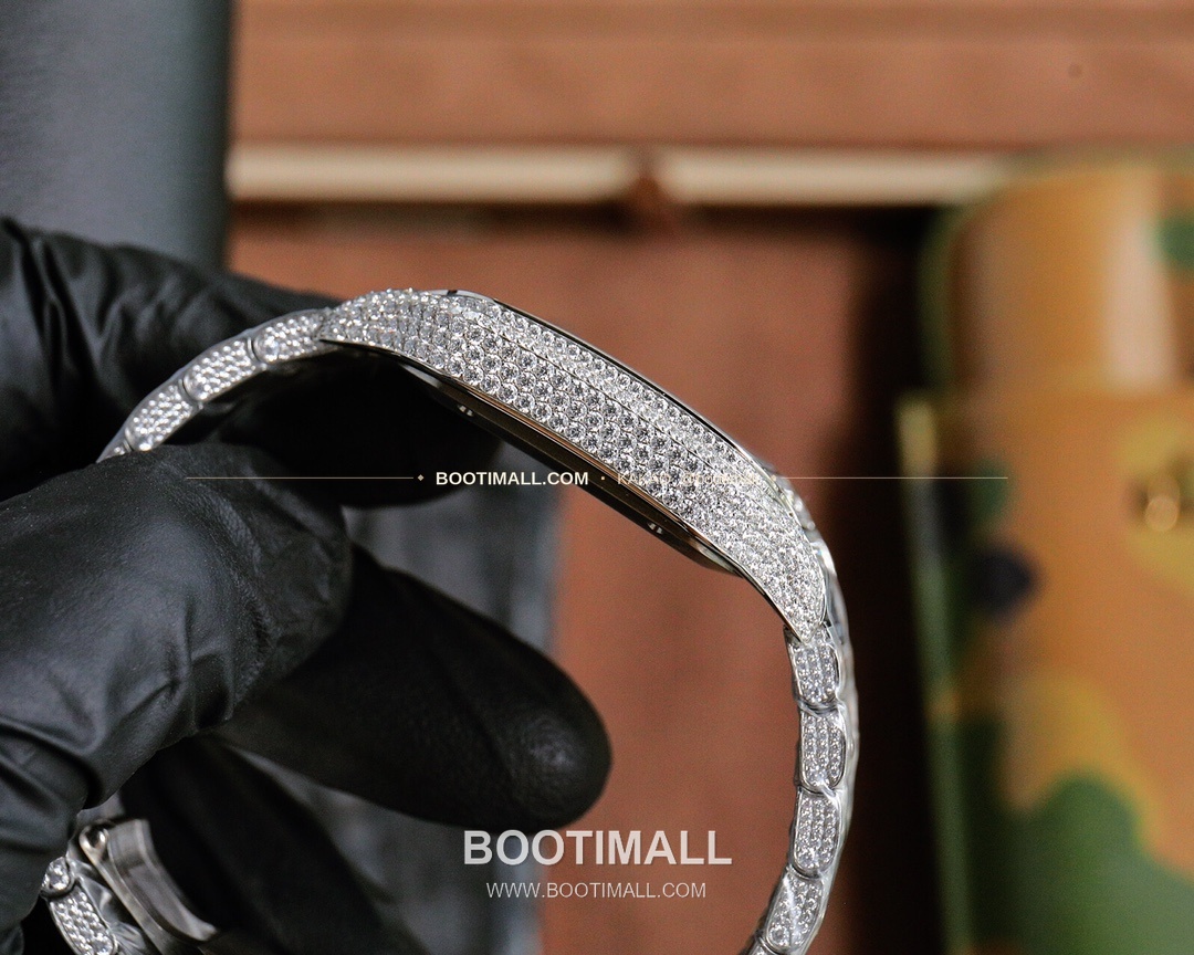 까르띠에 산토스 스틸 풀다이아 블루핸즈 오토매틱 Cartier Santos Steel Full Diamond Blue Hands Automatic 40mm 6