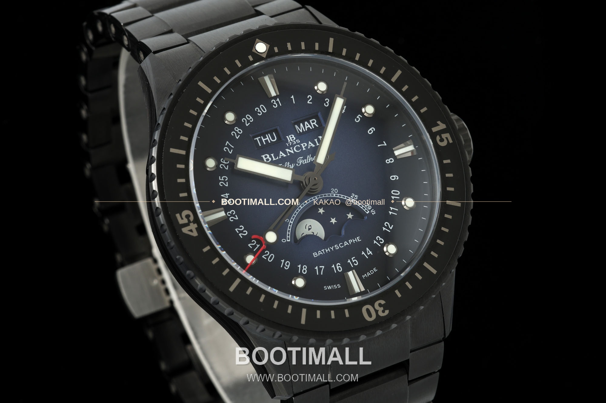 블랑팡 피프티패덤즈 바티스카프 세라믹 풀캘린더 문페이즈 오토매틱 Blancpain Fifty Fathoms Bathyscaphe Ceramic Complete Calendar Moonphase Automatic 43.6mm 2