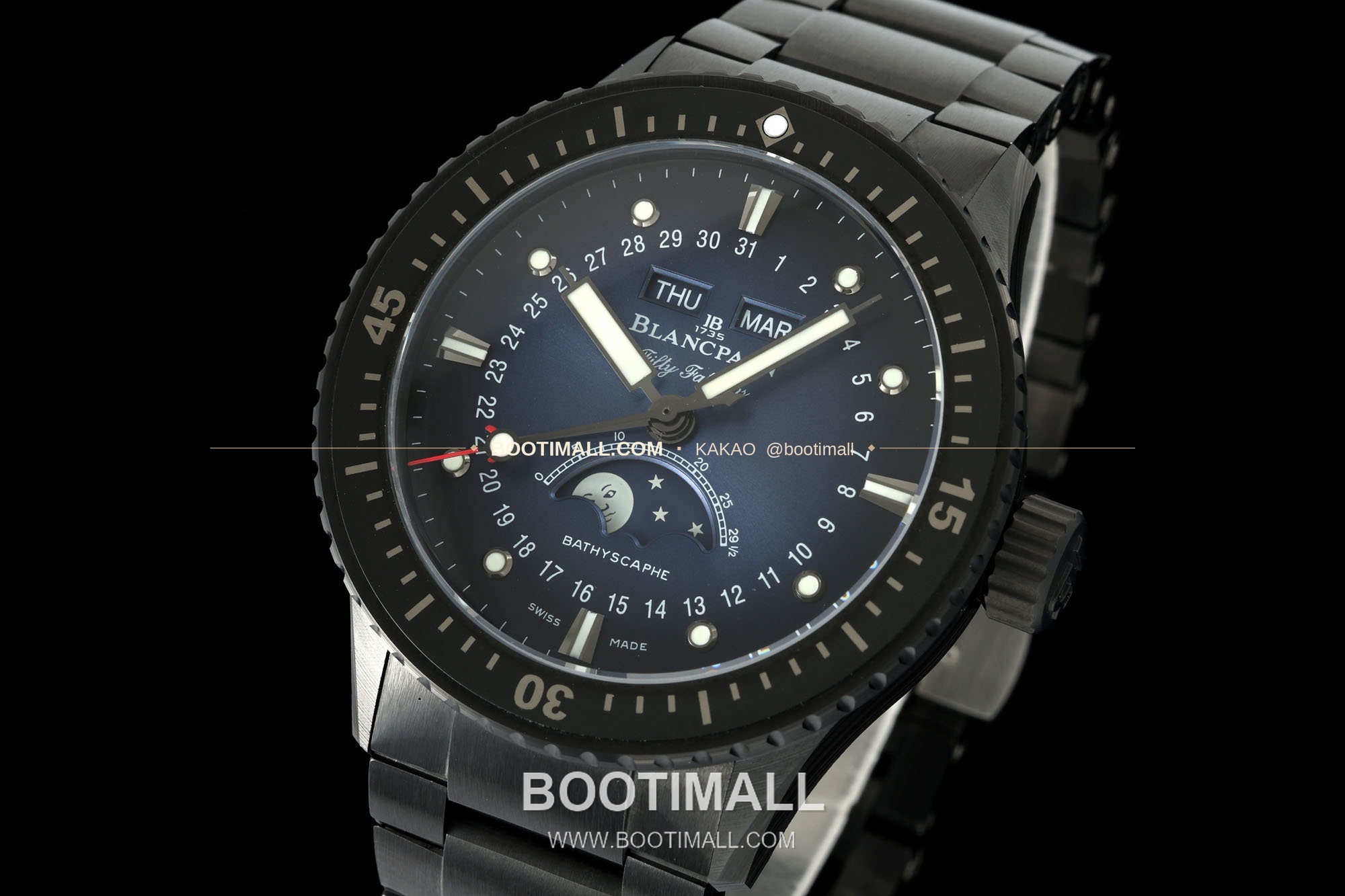 블랑팡 피프티패덤즈 바티스카프 세라믹 풀캘린더 문페이즈 오토매틱 Blancpain Fifty Fathoms Bathyscaphe Ceramic Complete Calendar Moonphase Automatic 43.6mm 3