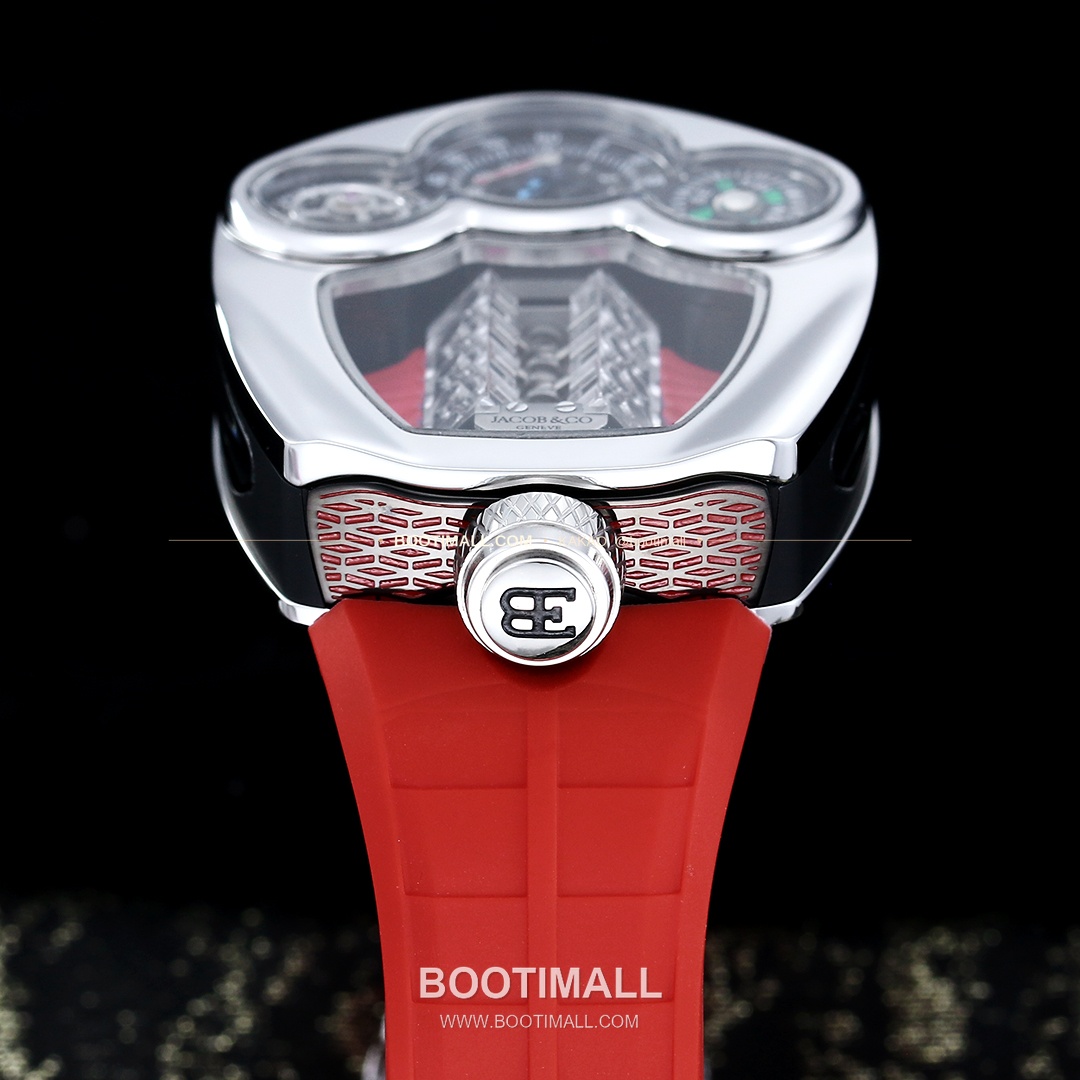 제이콥앤코 부가티 투르비용 W16 엔진 스켈레톤 오토매틱 Jacob & Co Bugatti Tourbillon W16 Engine Skeleton Automatic 55mm 6