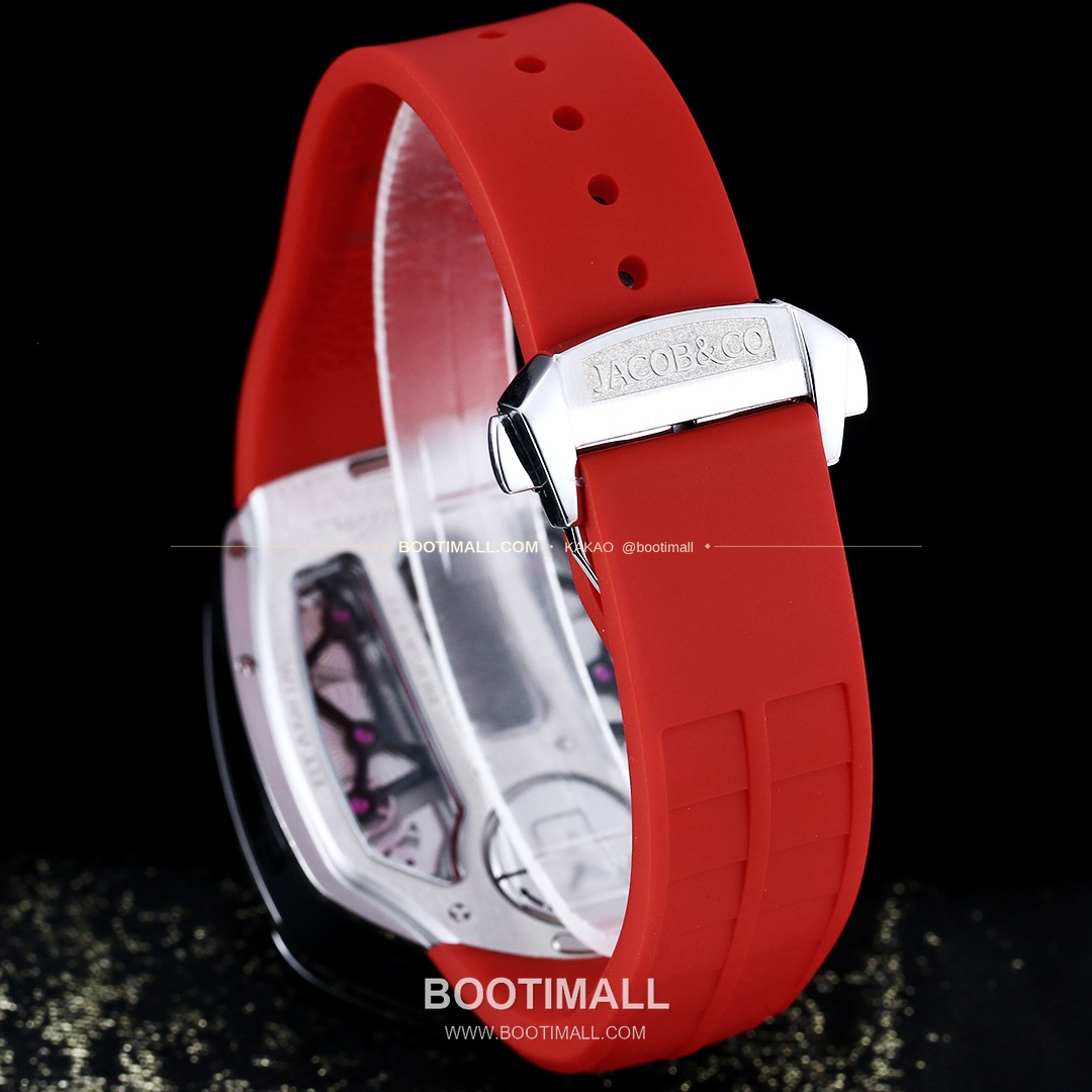 제이콥앤코 부가티 투르비용 W16 엔진 스켈레톤 오토매틱 Jacob & Co Bugatti Tourbillon W16 Engine Skeleton Automatic 55mm 9