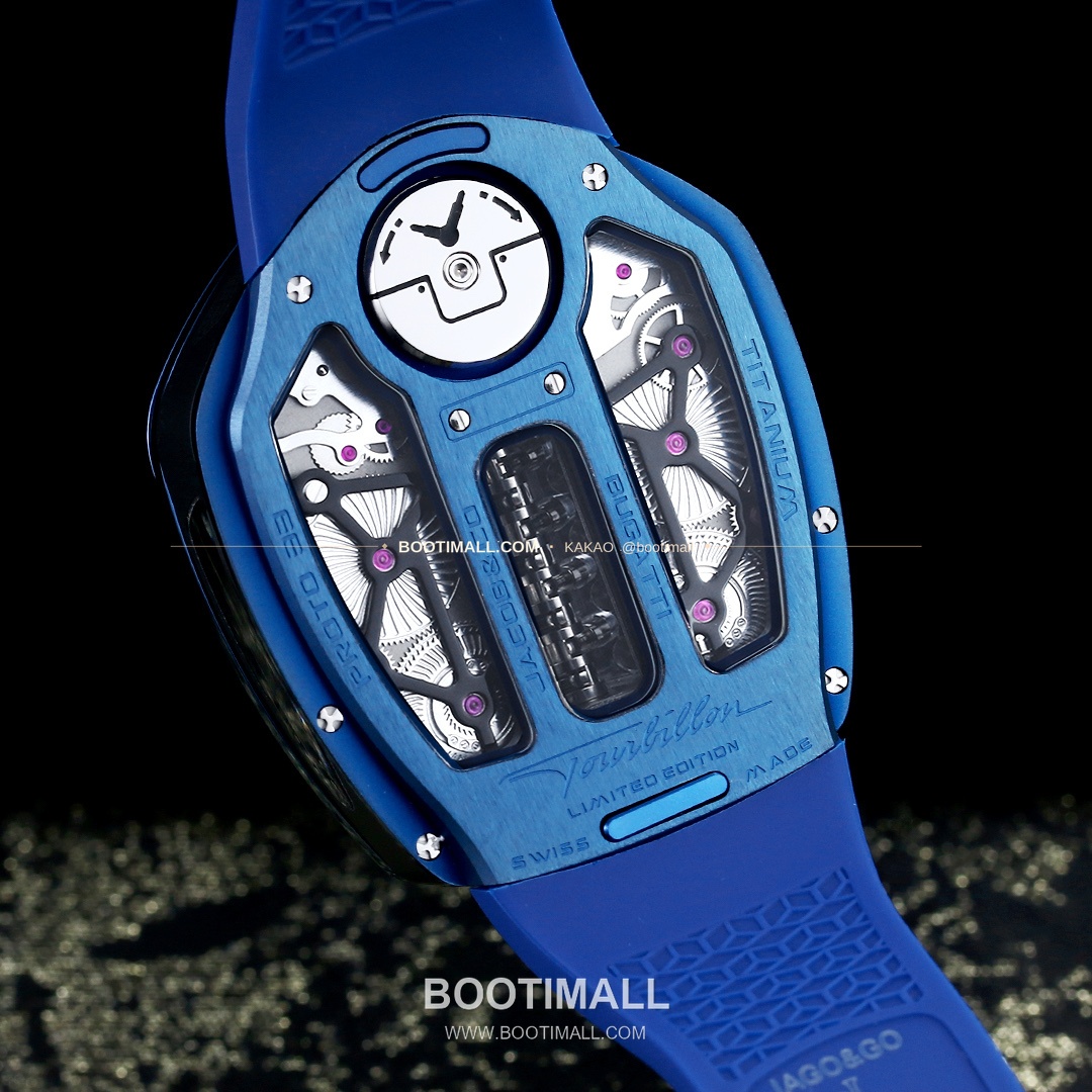 제이콥앤코 부가티 투르비용 W16 엔진 스켈레톤 오토매틱 Jacob & Co Bugatti Tourbillon W16 Engine Skeleton Automatic 55mm 6