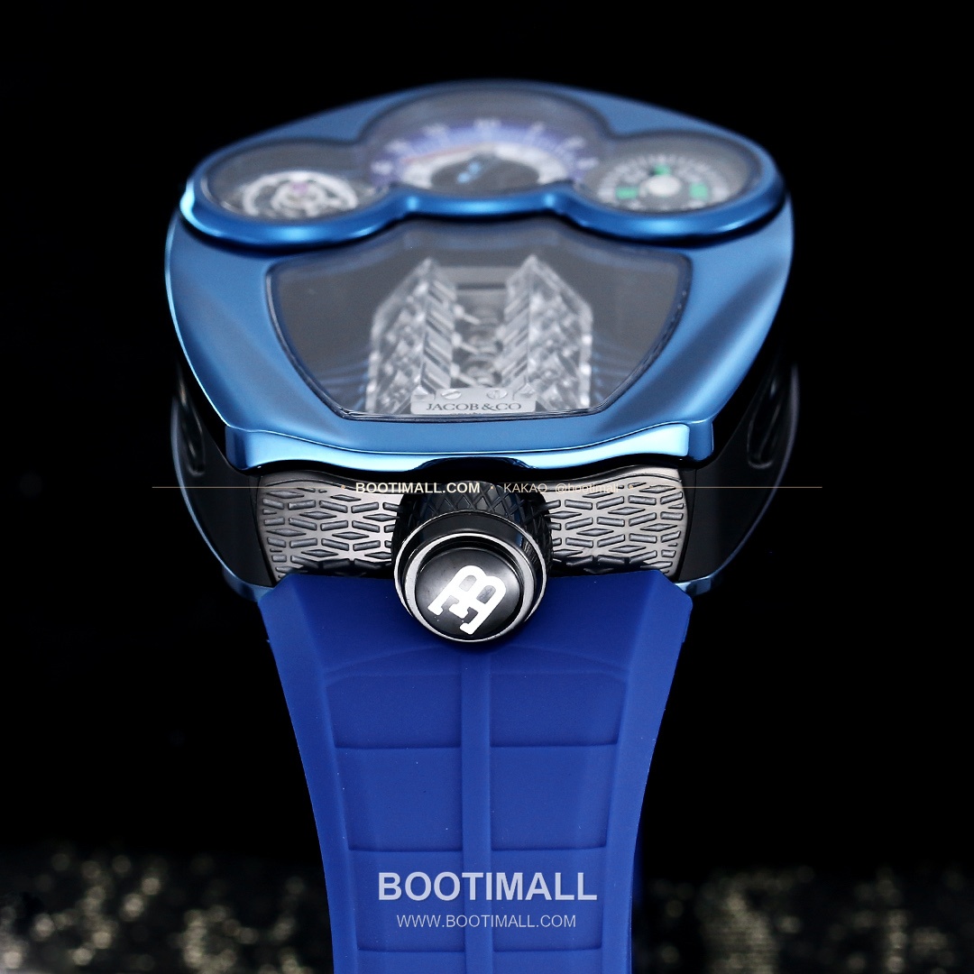 제이콥앤코 부가티 투르비용 W16 엔진 스켈레톤 오토매틱 Jacob & Co Bugatti Tourbillon W16 Engine Skeleton Automatic 55mm 7