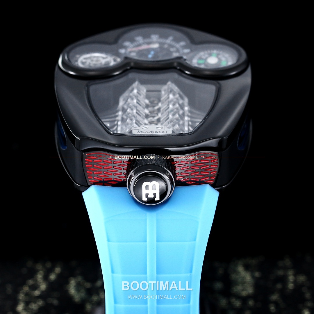제이콥앤코 부가티 투르비용 W16 엔진 스켈레톤 오토매틱 Jacob & Co Bugatti Tourbillon W16 Engine Skeleton Automatic 55mm 6