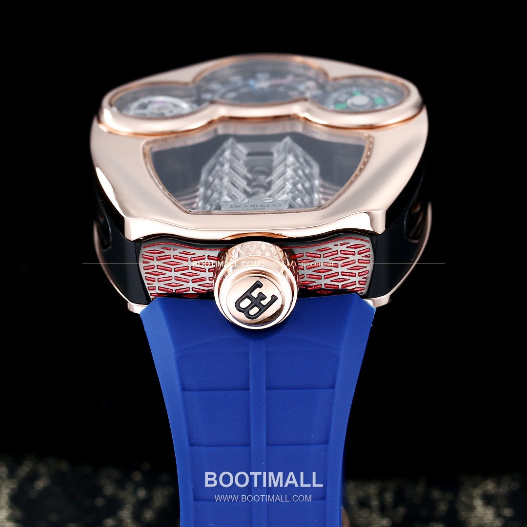 제이콥앤코 부가티 투르비용 W16 엔진 스켈레톤 오토매틱 Jacob & Co Bugatti Tourbillon W16 Engine Skeleton Automatic 55mm 7