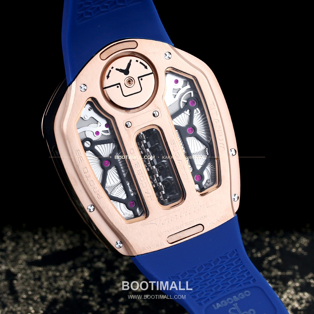 제이콥앤코 부가티 투르비용 W16 엔진 스켈레톤 오토매틱 Jacob & Co Bugatti Tourbillon W16 Engine Skeleton Automatic 55mm 8
