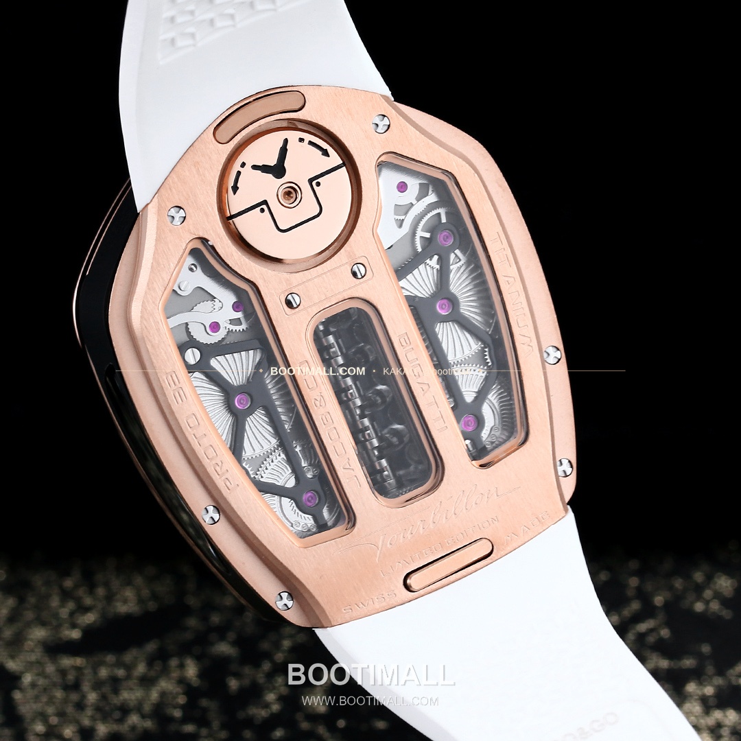 제이콥앤코 부가티 투르비용 W16 엔진 스켈레톤 오토매틱 Jacob & Co Bugatti Tourbillon W16 Engine Skeleton Automatic 55mm 7