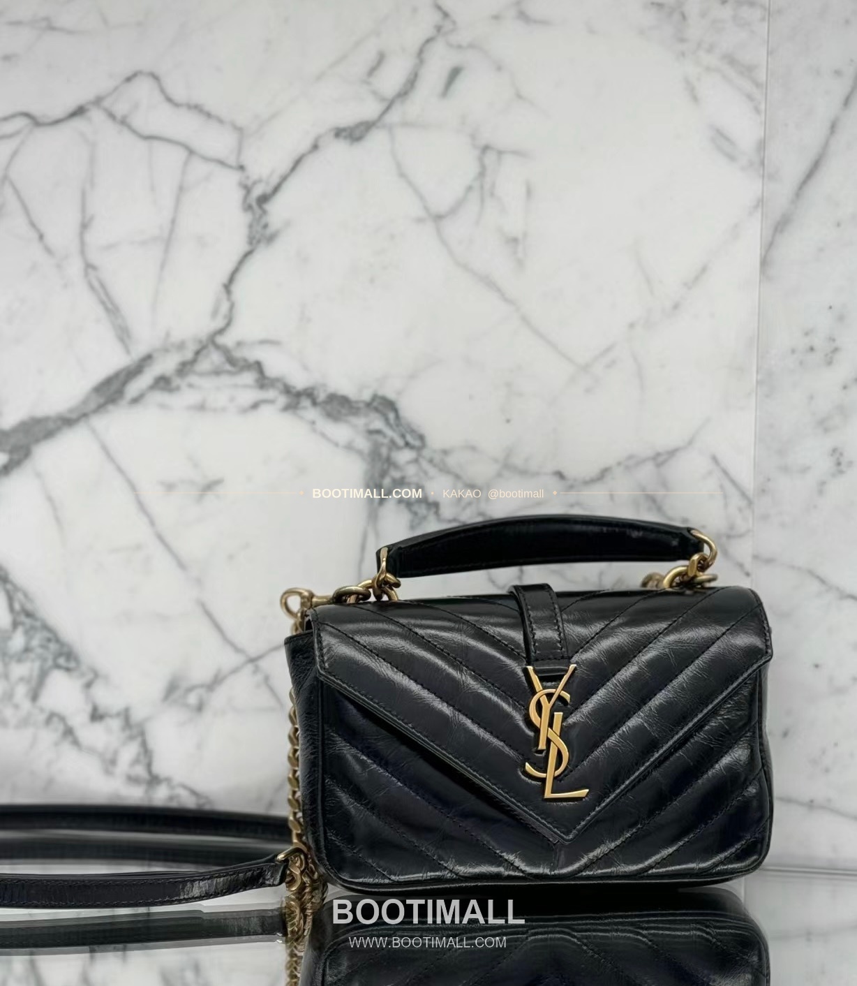 생로랑 컬리지 카프스킨 카산드라 퀼팅 체인 숄더백 Saint Laurent College Calfskin Cassandre Quilted Chain Shoulder Bag 779430 20cm 4