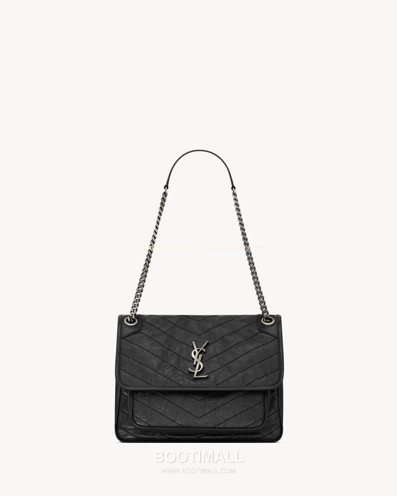 생로랑 니키 램스킨 빈티지 V퀼팅 플랩 체인 숄더백 Saint Laurent Niki Lambskin Vintage V Quilted Flap Chain Shoulder Bag 633184 28cm 1