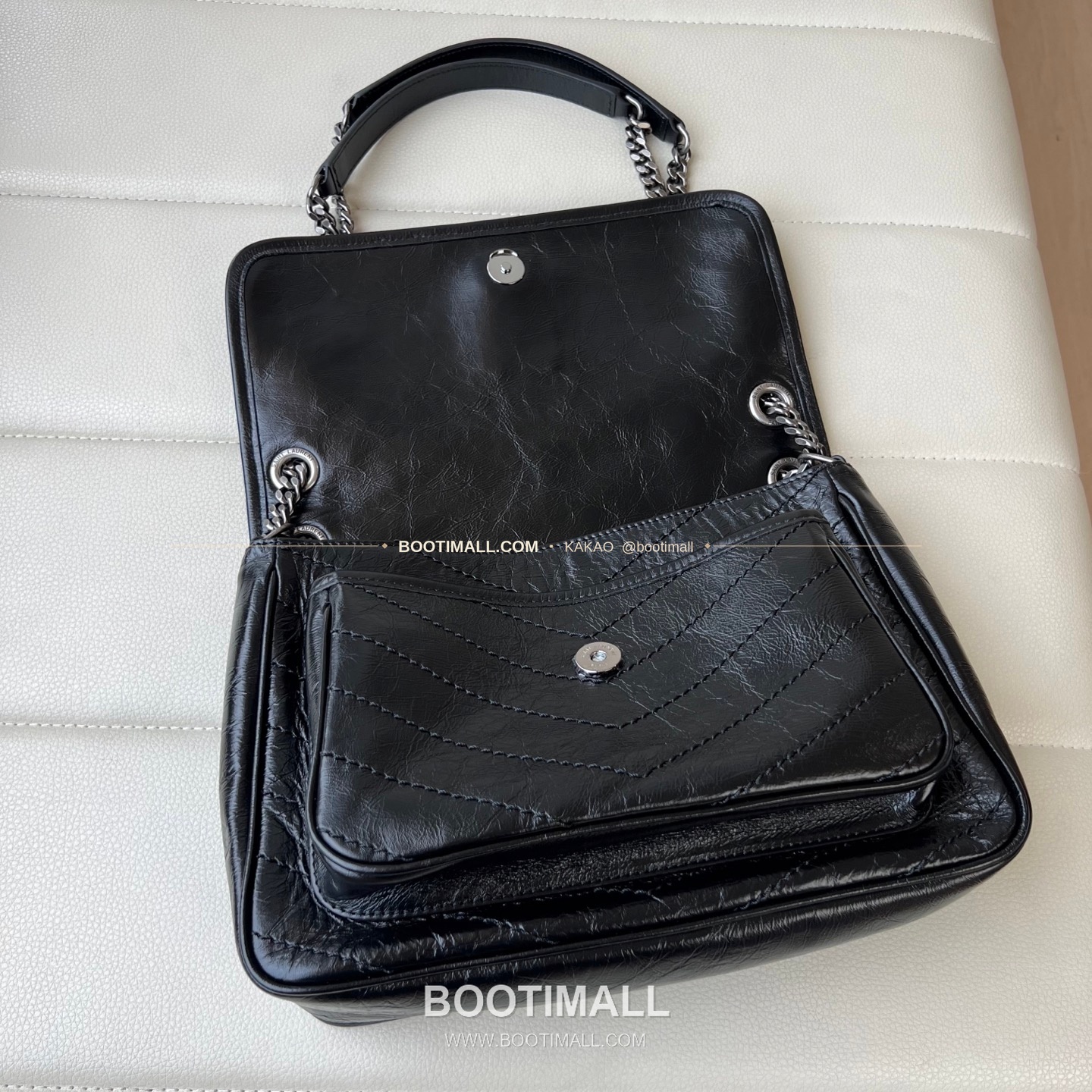 생로랑 니키 램스킨 빈티지 V퀼팅 플랩 체인 숄더백 Saint Laurent Niki Lambskin Vintage V Quilted Flap Chain Shoulder Bag 633184 28cm 13