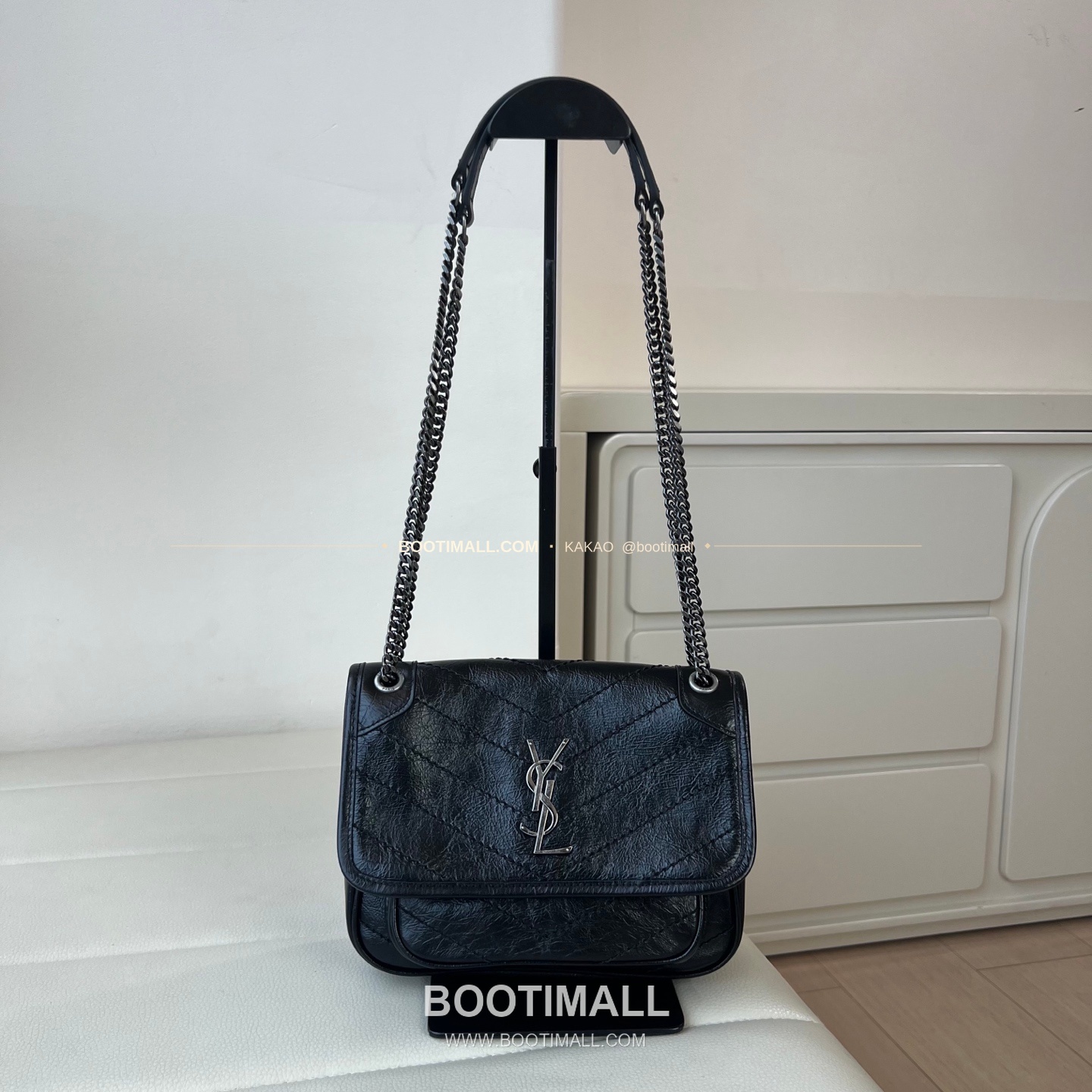 생로랑 니키 램스킨 빈티지 V퀼팅 플랩 체인 숄더백 Saint Laurent Niki Lambskin Vintage V Quilted Flap Chain Shoulder Bag 633185 21cm 7