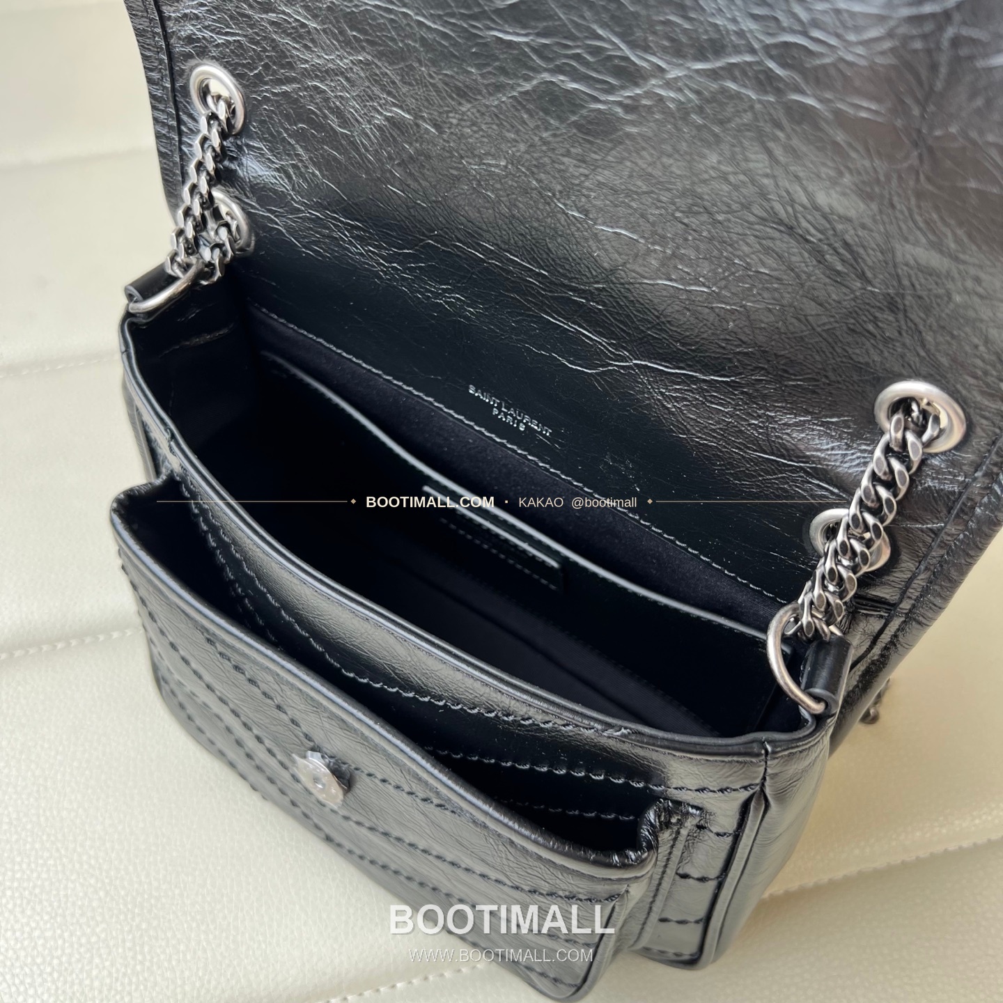 생로랑 니키 램스킨 빈티지 V퀼팅 플랩 체인 숄더백 Saint Laurent Niki Lambskin Vintage V Quilted Flap Chain Shoulder Bag 633185 21cm 14