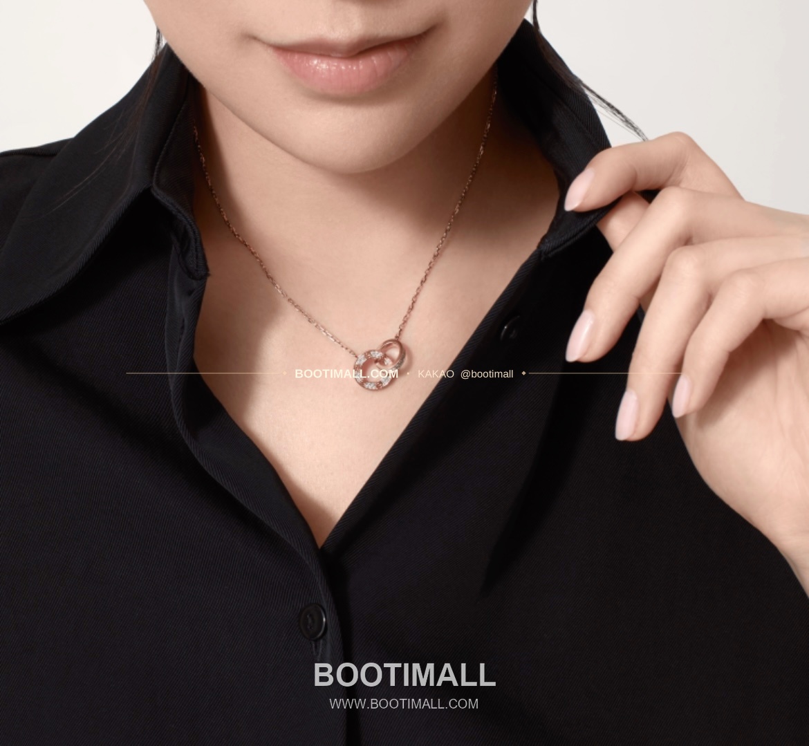까르띠에 라운드 더블 링 리버서블 다이아 팬던트 V 골드 네크리스 Cartier Round Double Ring Reversible Diamond Pendant V Gold Necklace 3250270 1