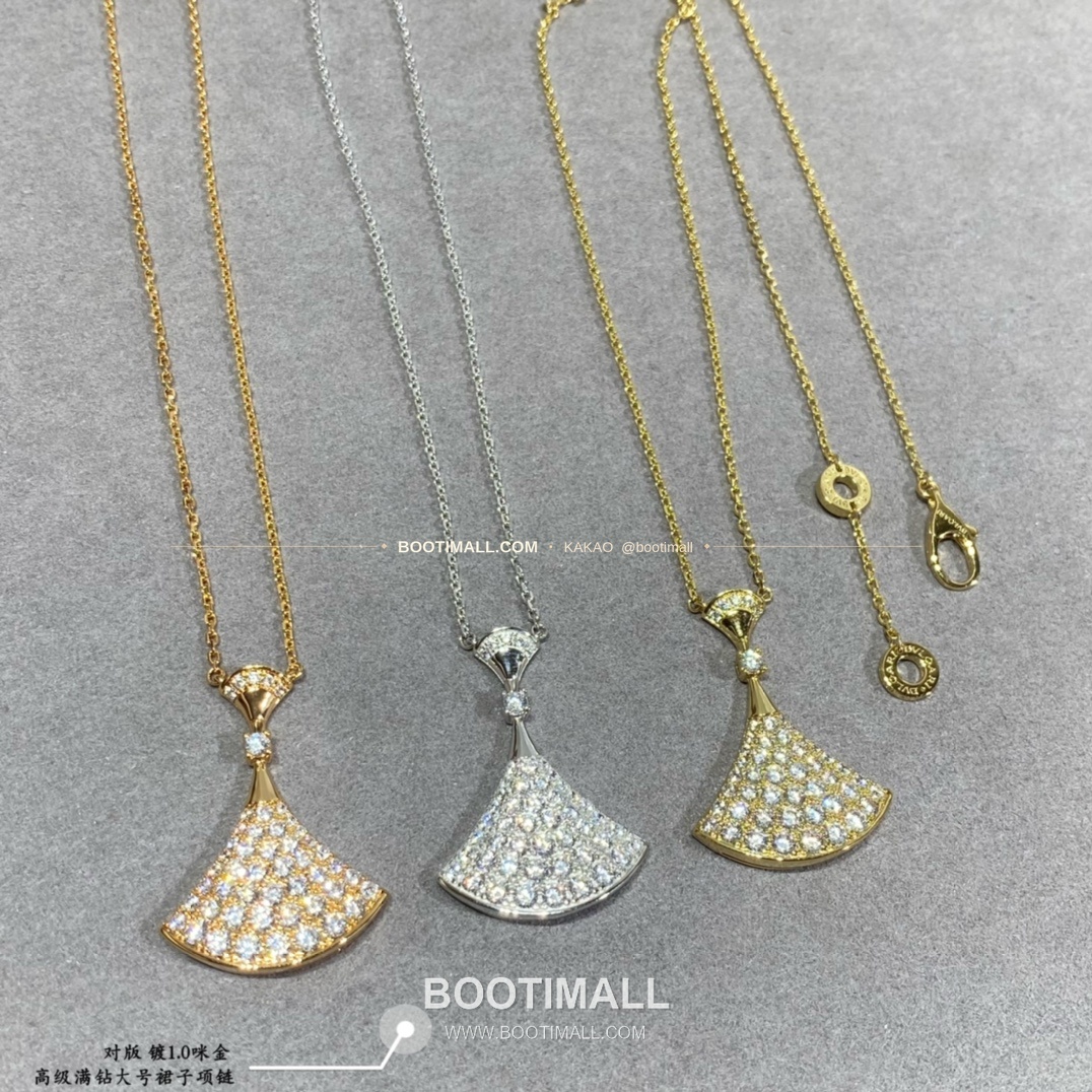 불가리 디바스 드림 팬 쉐입 풀 다이아 V 골드 네크리스 Bulgari Divas' Dream Fan Shape Full Diamond V Gold Necklace 5140270 9