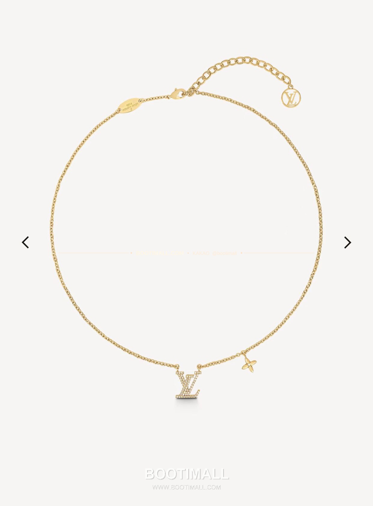 루이비통 풀 다이아 골드 V 골드 네크리스 Louis Vuitton Full Diamond Gold V Gold Necklace 1