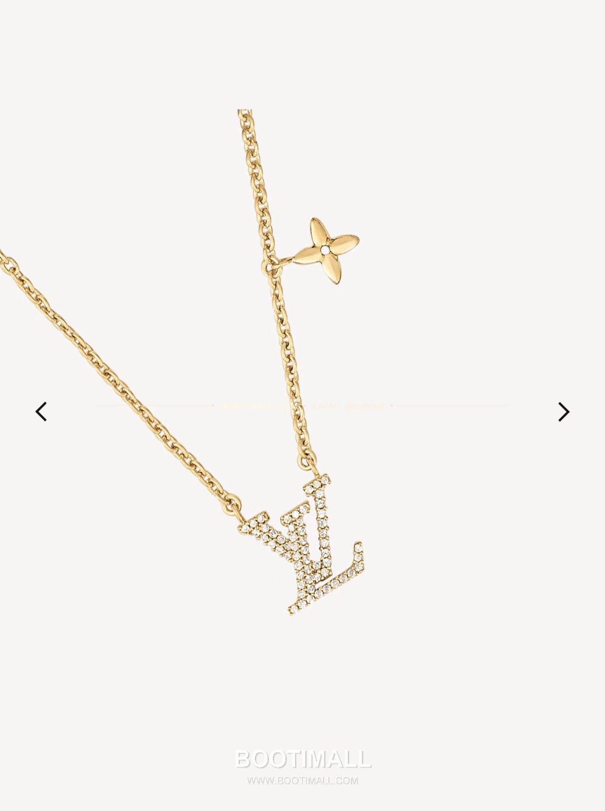 루이비통 풀 다이아 골드 V 골드 네크리스 Louis Vuitton Full Diamond Gold V Gold Necklace 2