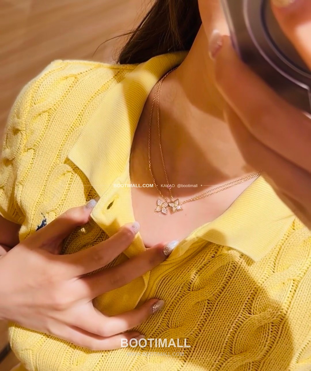 루이비통 모노그램 다이아 핑크 다이아 V 골드 네크리스 Louis Vuitton Monogram Diamond Pink Diamond V Gold Necklace 6