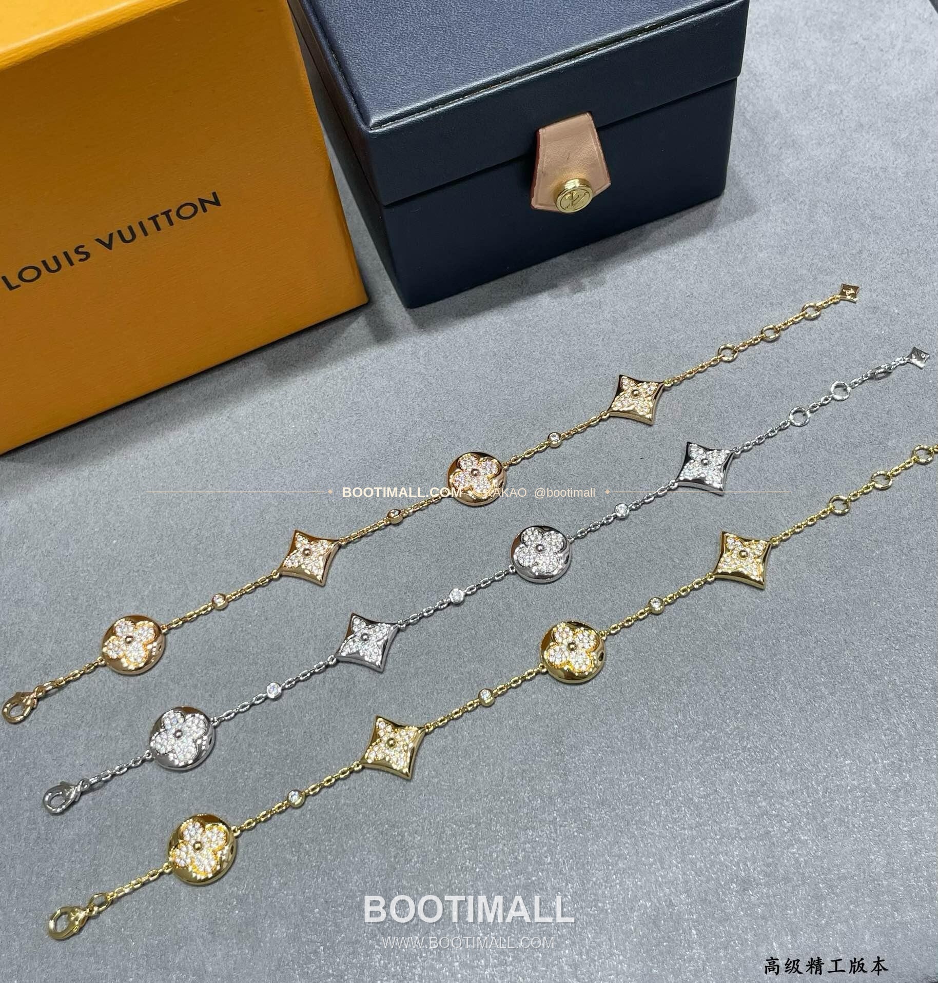루이비통 모노그램 플라워 풀 다이아 V 골드 브레이슬릿 Louis Vuitton Monogram Flower Full Diamond V Gold Bracelet 1