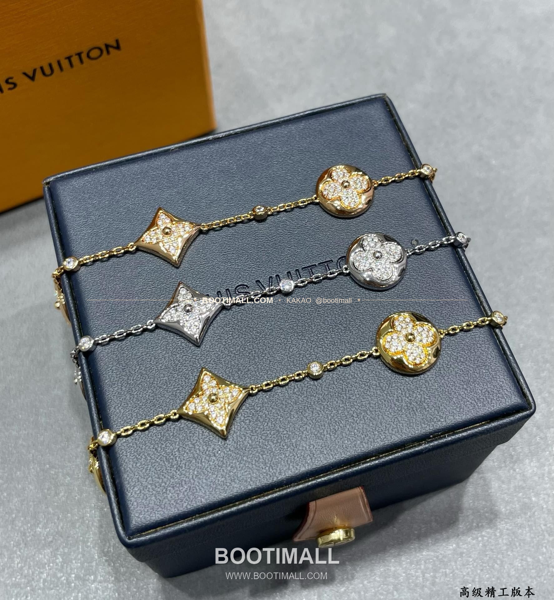 루이비통 모노그램 플라워 풀 다이아 V 골드 브레이슬릿 Louis Vuitton Monogram Flower Full Diamond V Gold Bracelet 2