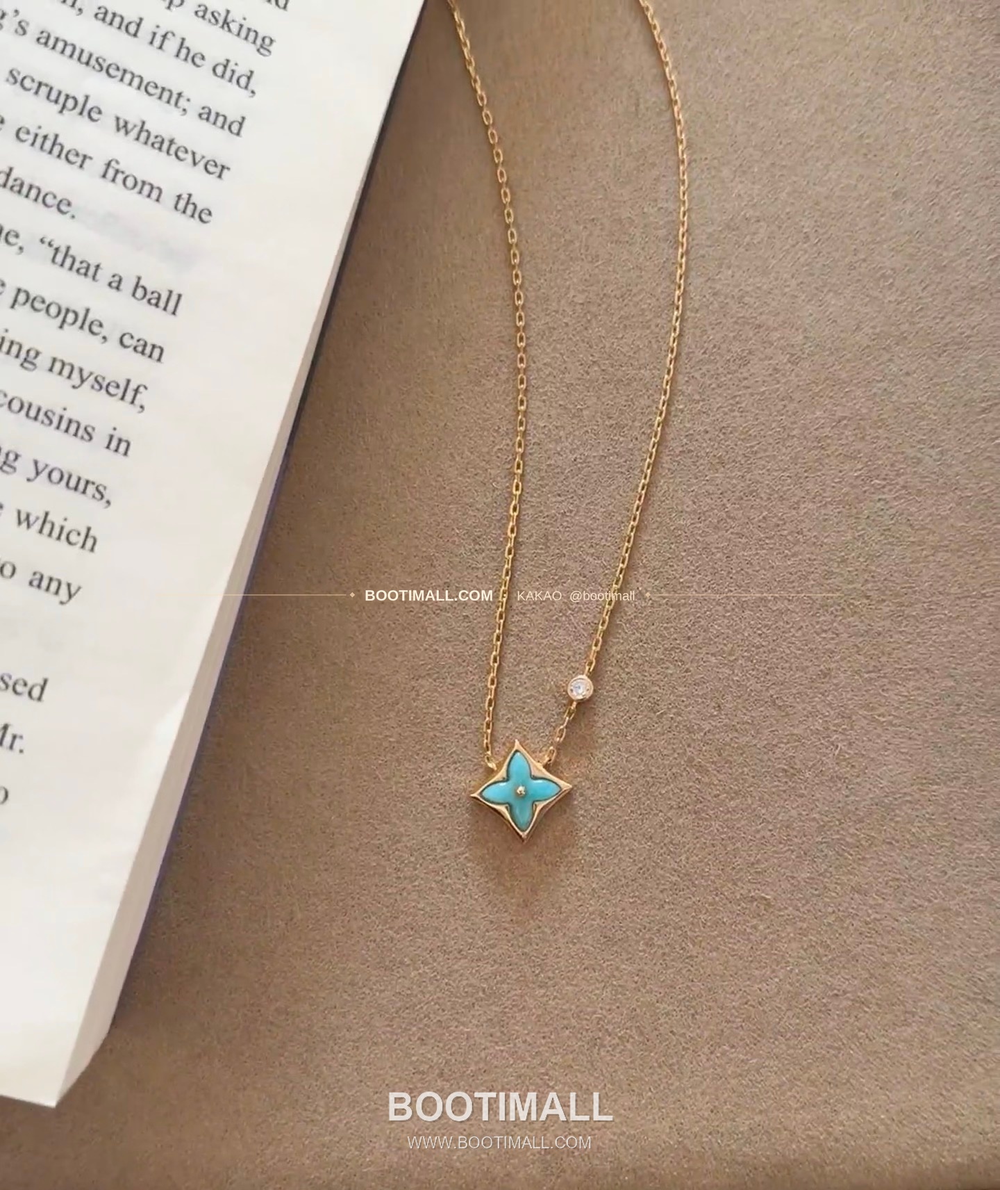 루이비통 모노그램 플라워 아마조나이트 V 골드 네크리스 Louis Vuitton Monogram Flower Amazonite V Gold Necklace 5