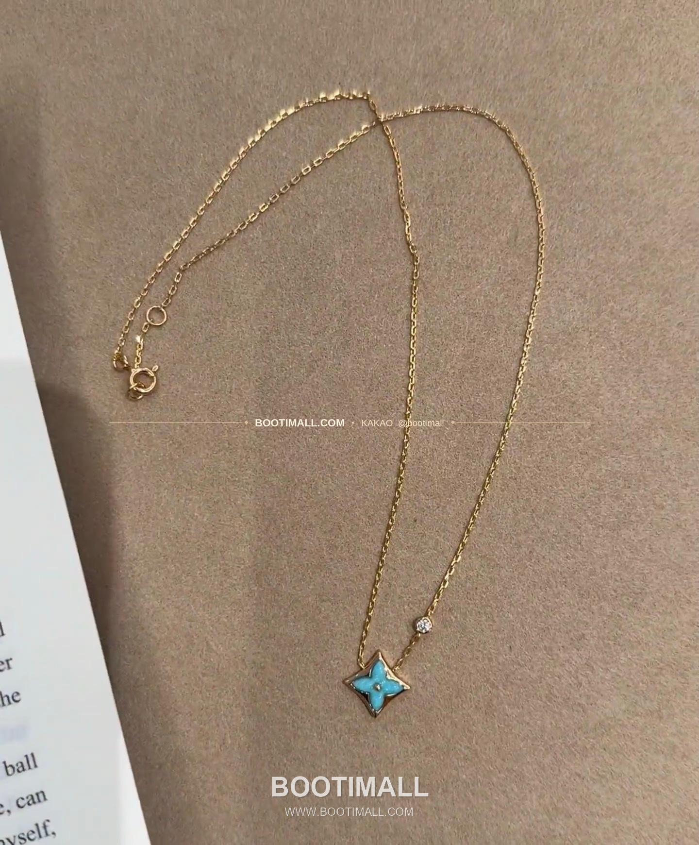 루이비통 모노그램 플라워 아마조나이트 V 골드 네크리스 Louis Vuitton Monogram Flower Amazonite V Gold Necklace 6