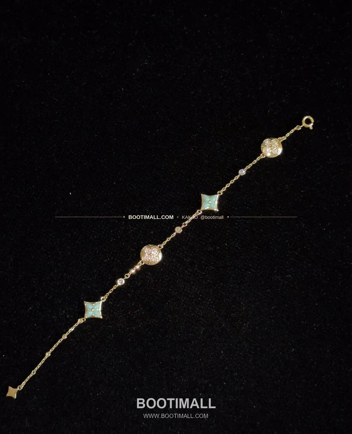 루이비통 모노그램 플라워 V 골드 하프 다이아 브레이슬릿 Louis Vuitton Monogram Flower V Gold Half Diamond Bracelet 5
