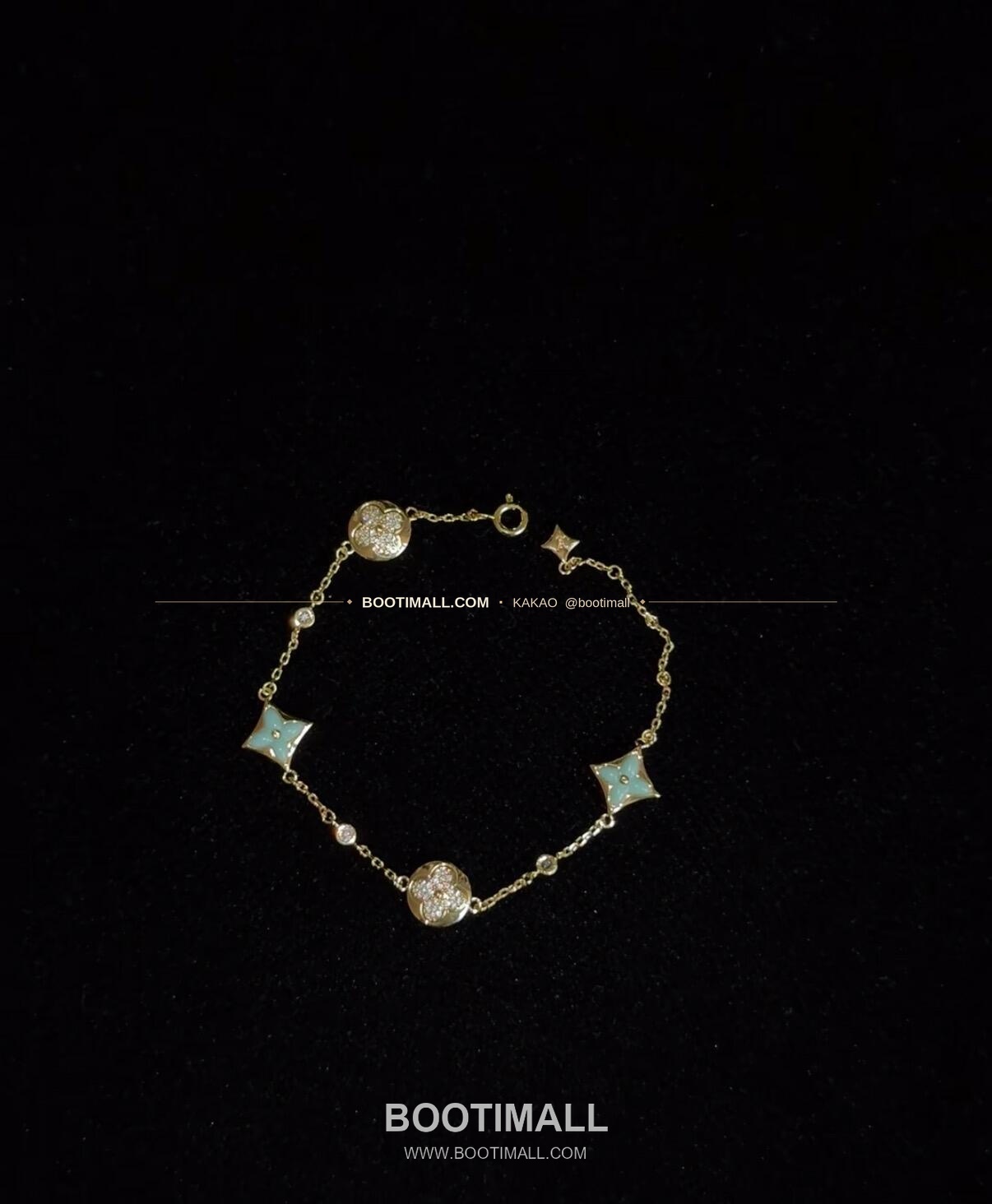 루이비통 모노그램 플라워 V 골드 하프 다이아 브레이슬릿 Louis Vuitton Monogram Flower V Gold Half Diamond Bracelet 6