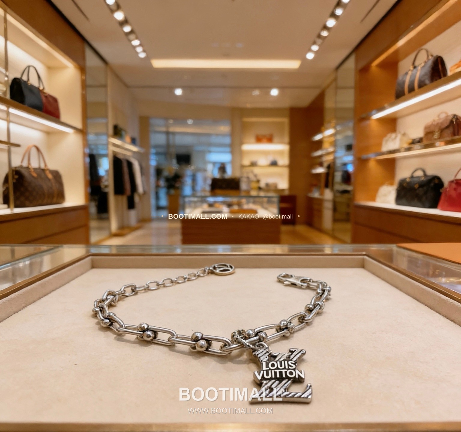 루이비통 빈티지 실버 쿠반 체인 브레이슬릿 Louis Vuitton Vintage Silver Cuban Chain Bracelet 5