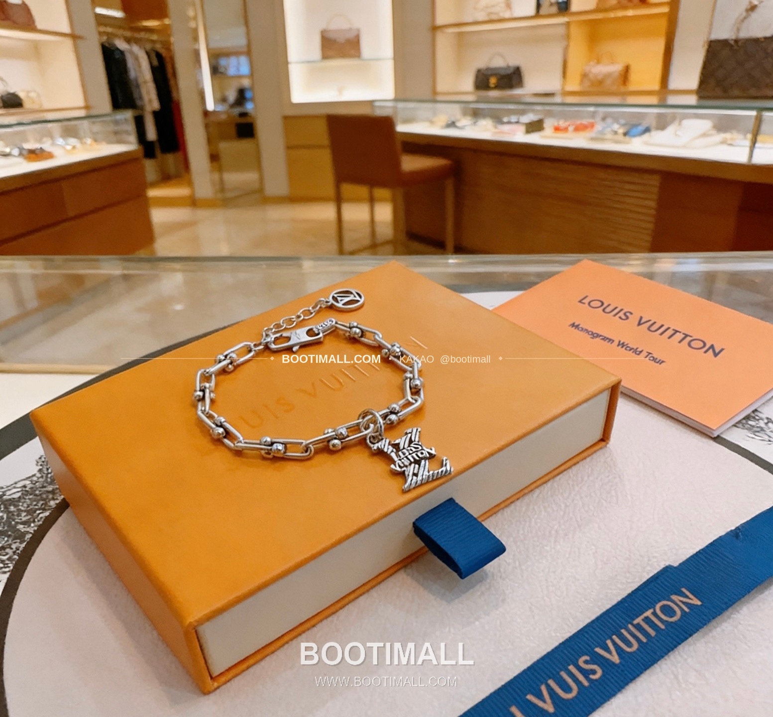 루이비통 빈티지 실버 쿠반 체인 브레이슬릿 Louis Vuitton Vintage Silver Cuban Chain Bracelet 8