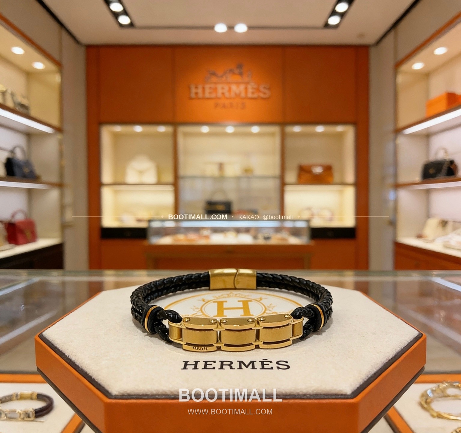 에르메스 앵거 포레스트 18K 골드 가죽 스트랩 브레이슬릿 Hermes Anger Forest 18K Gold Leather Strap Bracelet 1
