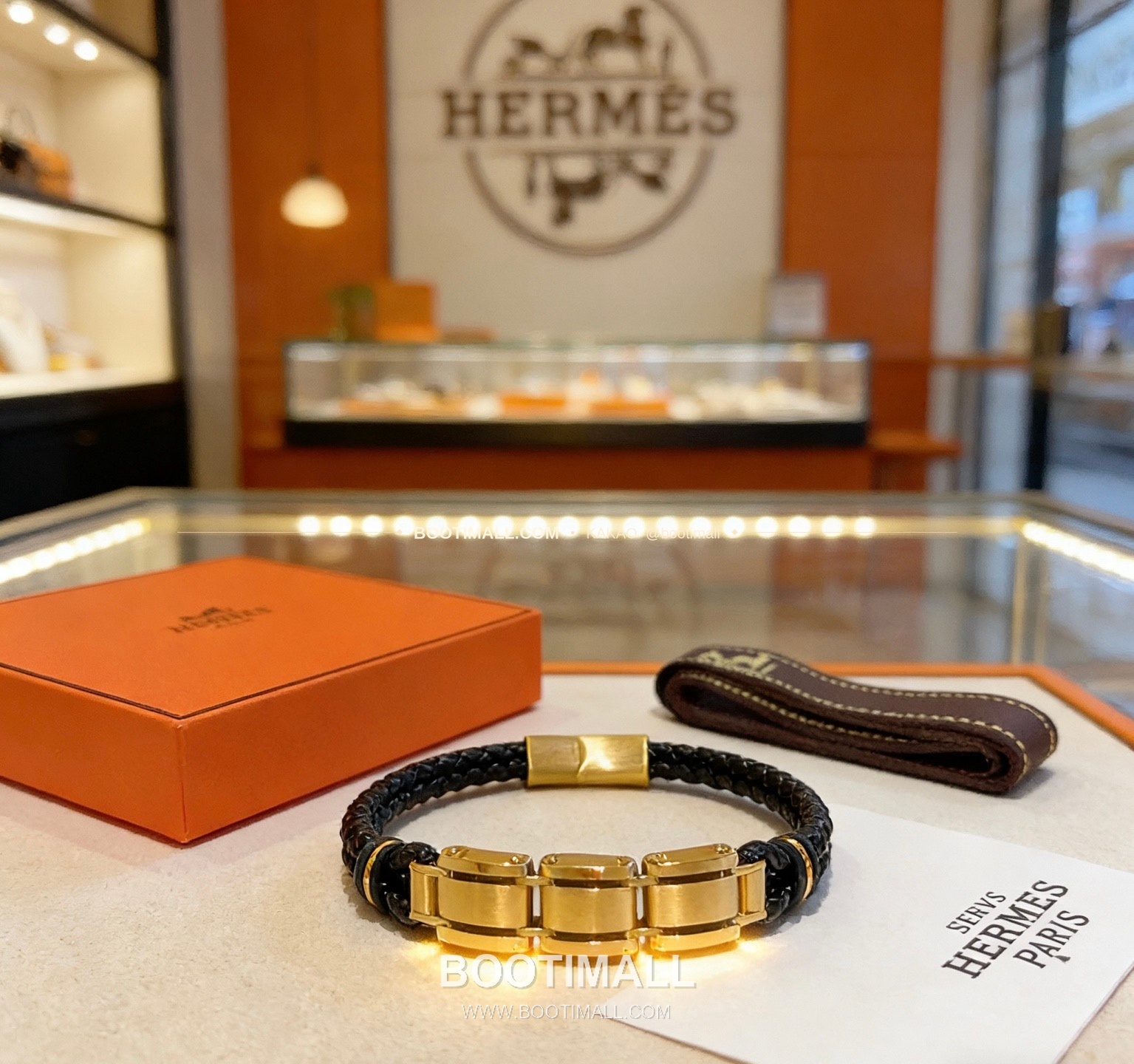 에르메스 앵거 포레스트 18K 골드 가죽 스트랩 브레이슬릿 Hermes Anger Forest 18K Gold Leather Strap Bracelet 5