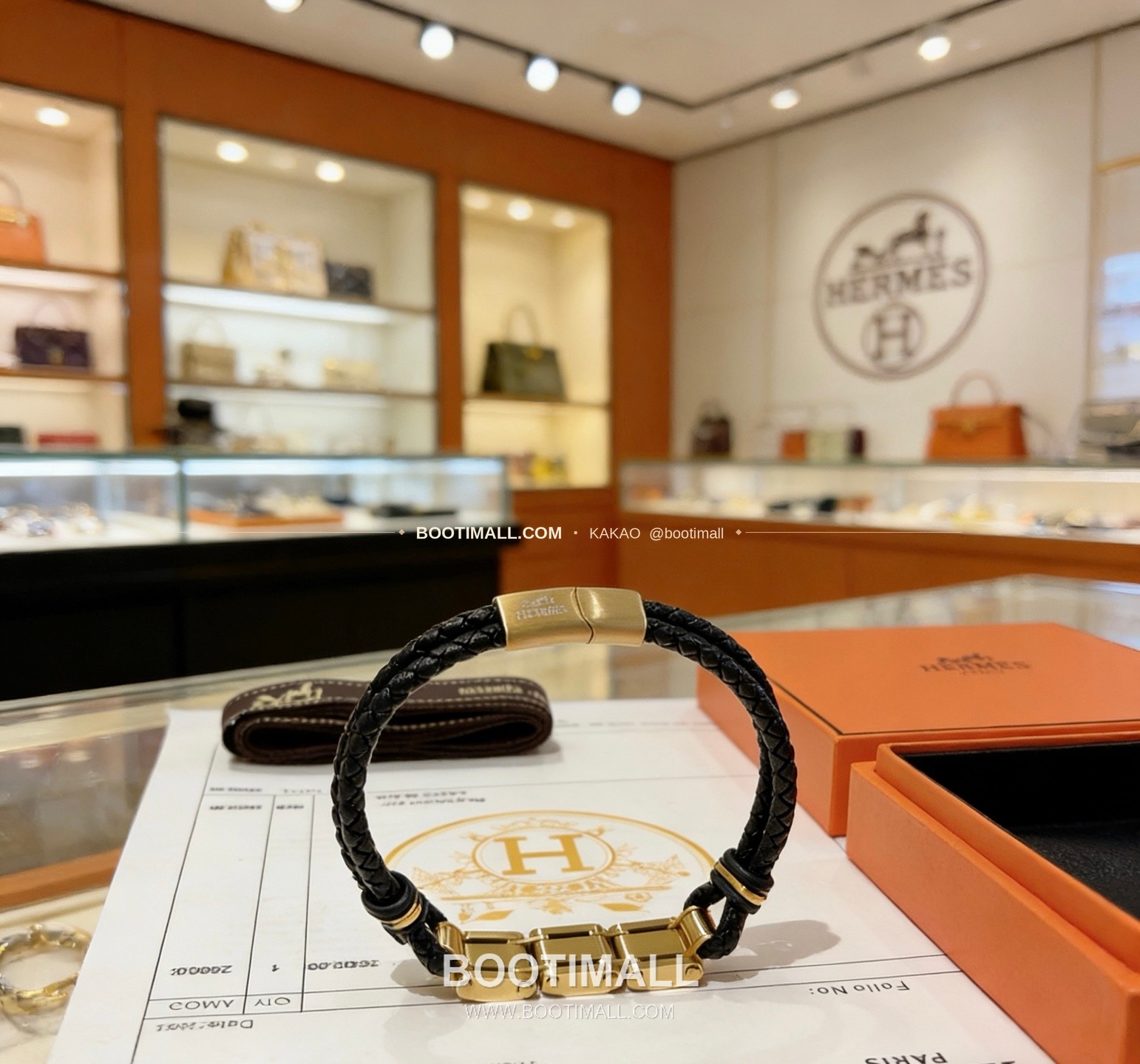에르메스 앵거 포레스트 18K 골드 가죽 스트랩 브레이슬릿 Hermes Anger Forest 18K Gold Leather Strap Bracelet 6