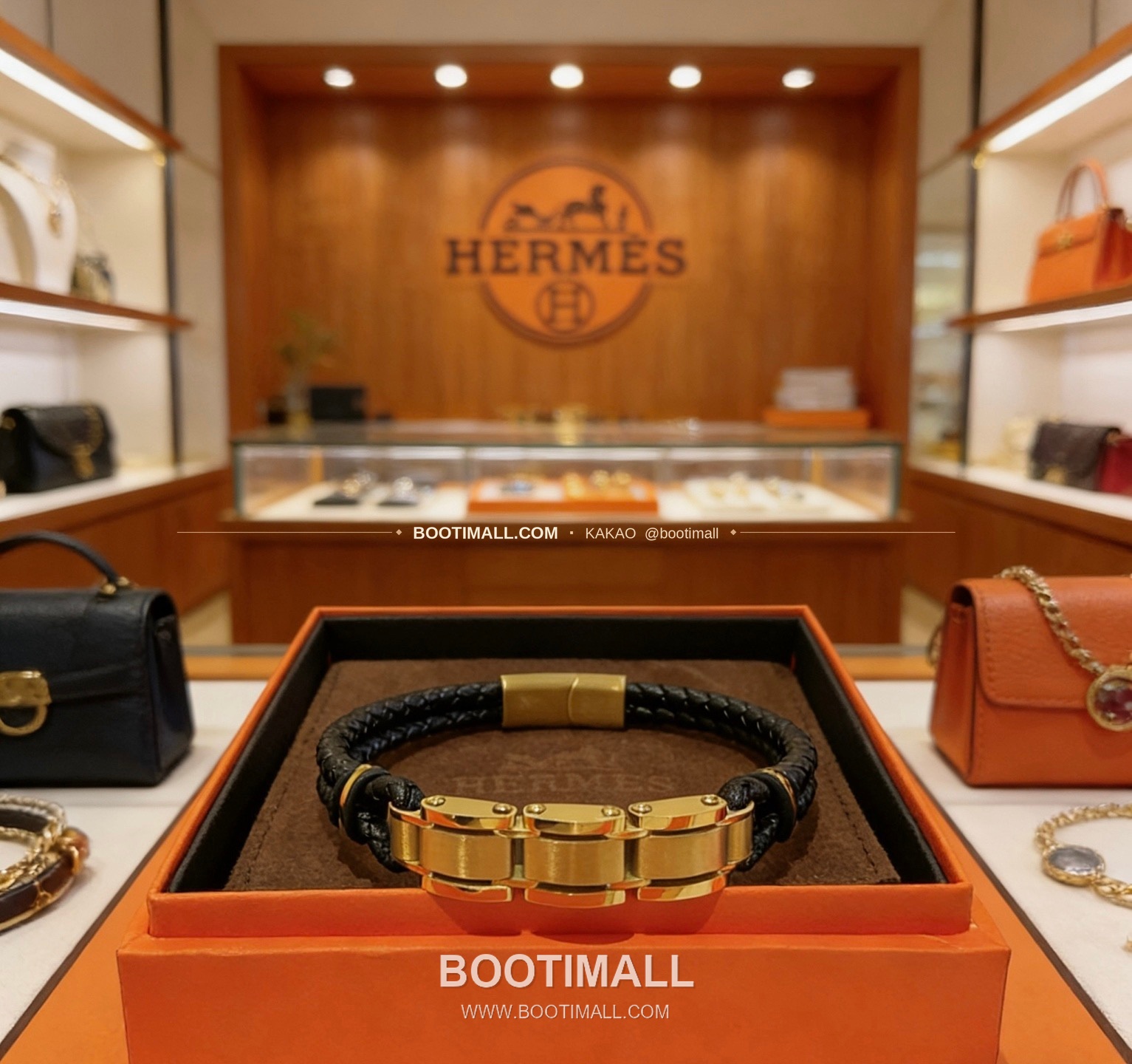에르메스 앵거 포레스트 18K 골드 가죽 스트랩 브레이슬릿 Hermes Anger Forest 18K Gold Leather Strap Bracelet 8