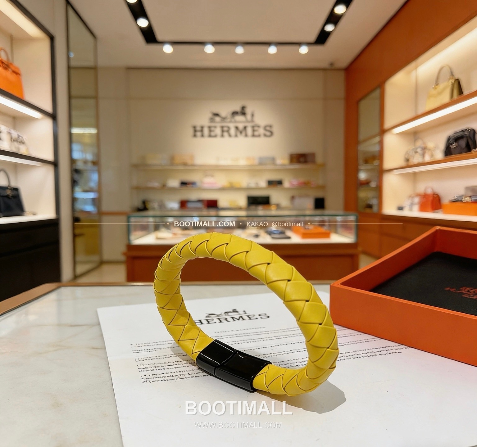 에르메스 앵거 포레스트 가죽 스트랩 18K 골드 브레이슬릿 Hermes Anger Forest Leather Strap 18K Gold Bracelet 2