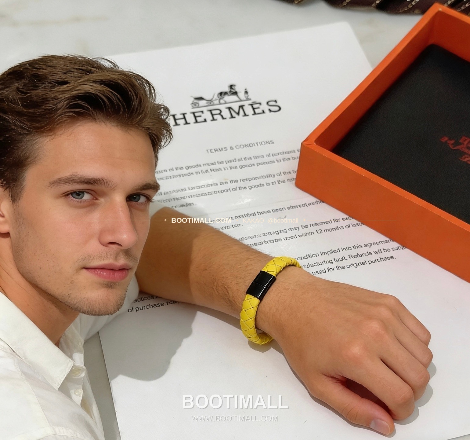 에르메스 앵거 포레스트 가죽 스트랩 18K 골드 브레이슬릿 Hermes Anger Forest Leather Strap 18K Gold Bracelet 3