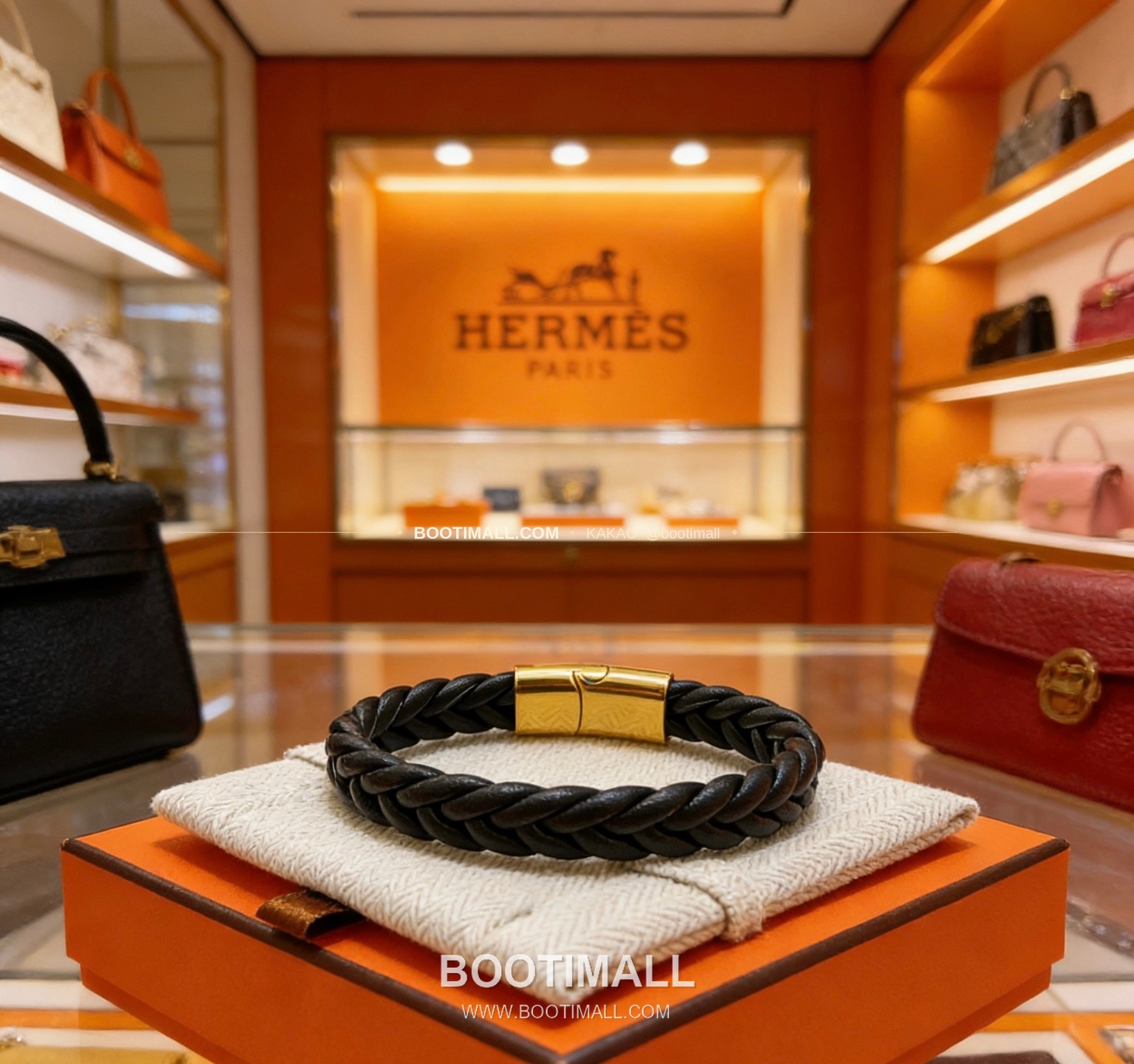에르메스 앵거 포레스트 18K 골드 가죽 스트랩 브레이슬릿 Hermes Anger Forest 18K Gold Leather Strap Bracelet 7