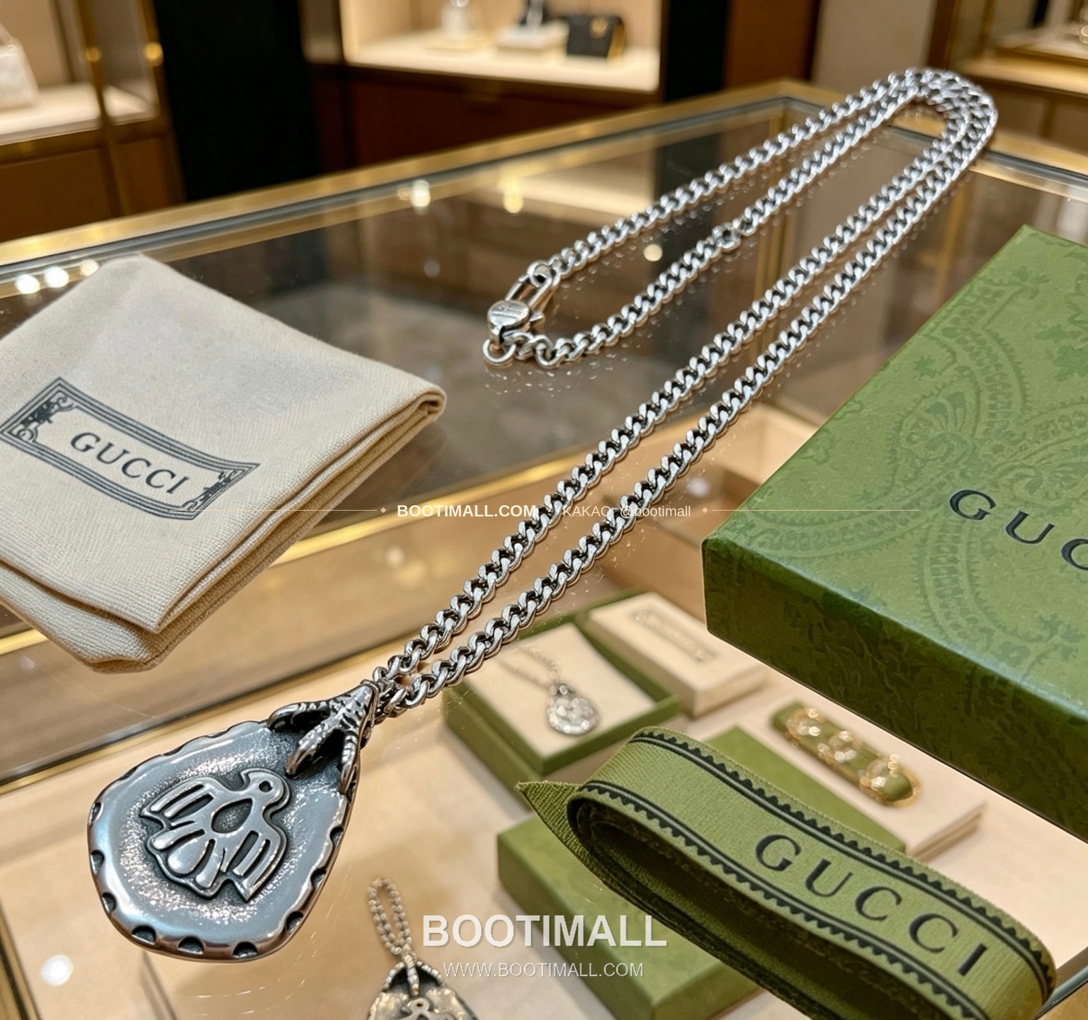 구찌 앵거 포레스트 더블 G 빈티지 실버 체인 네크리스 Gucci Anger Forest Double G Vintage Silver Chain Necklace 7