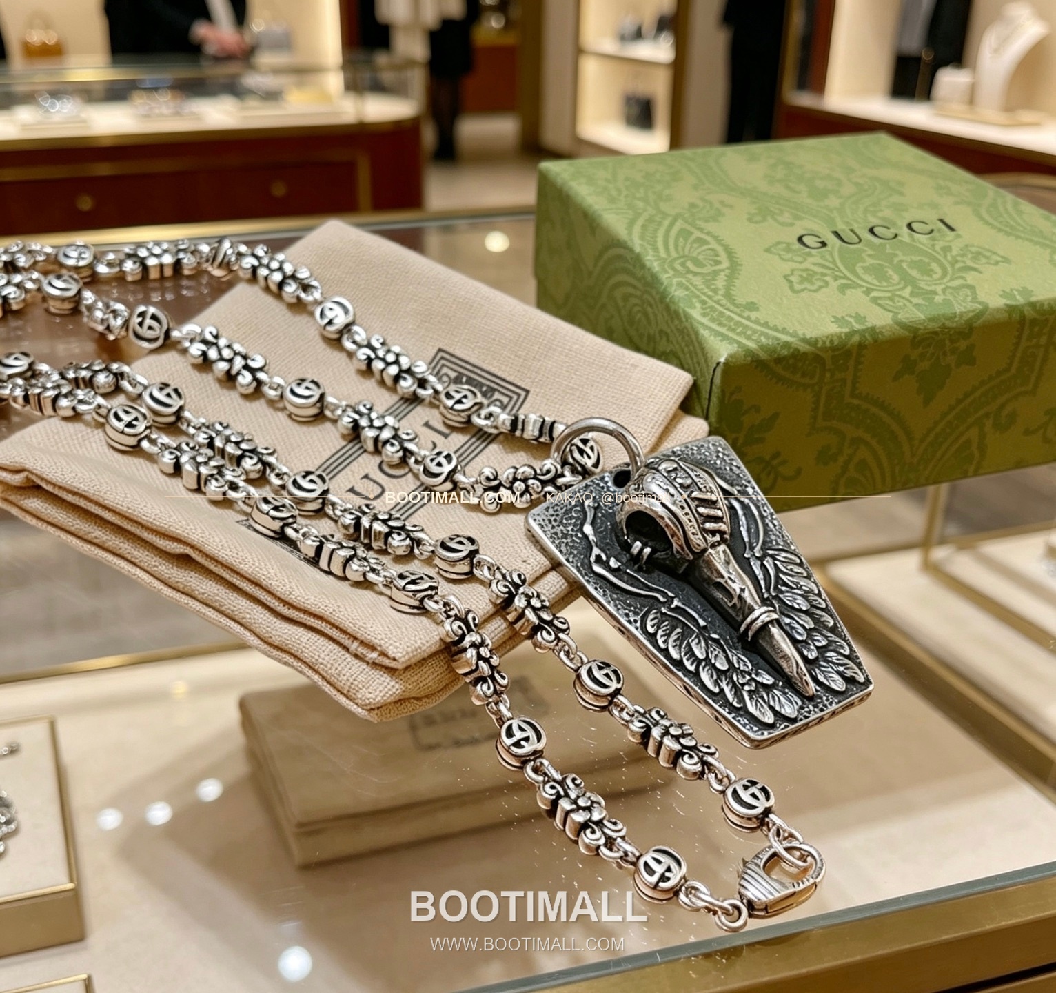 구찌 앵거 포레스트 더블 G 빈티지 체인 네크리스 Gucci Anger Forest Double G Vintage Chain Necklace 5