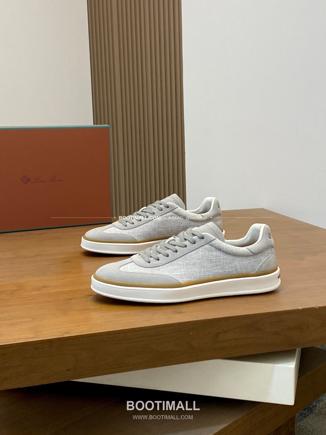 로로피아나 페코라네라 울 레더트림 로고 스니커즈 그레이 Loro Piana Pecora Nera Wool Leather Trim Logo Sneakers 3