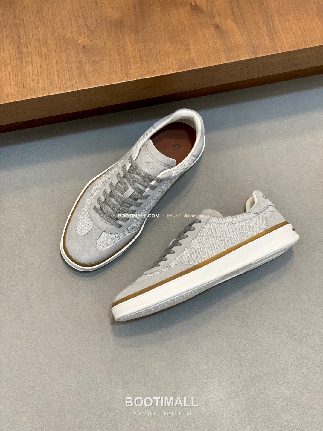 로로피아나 페코라네라 울 레더트림 로고 스니커즈 그레이 Loro Piana Pecora Nera Wool Leather Trim Logo Sneakers 5