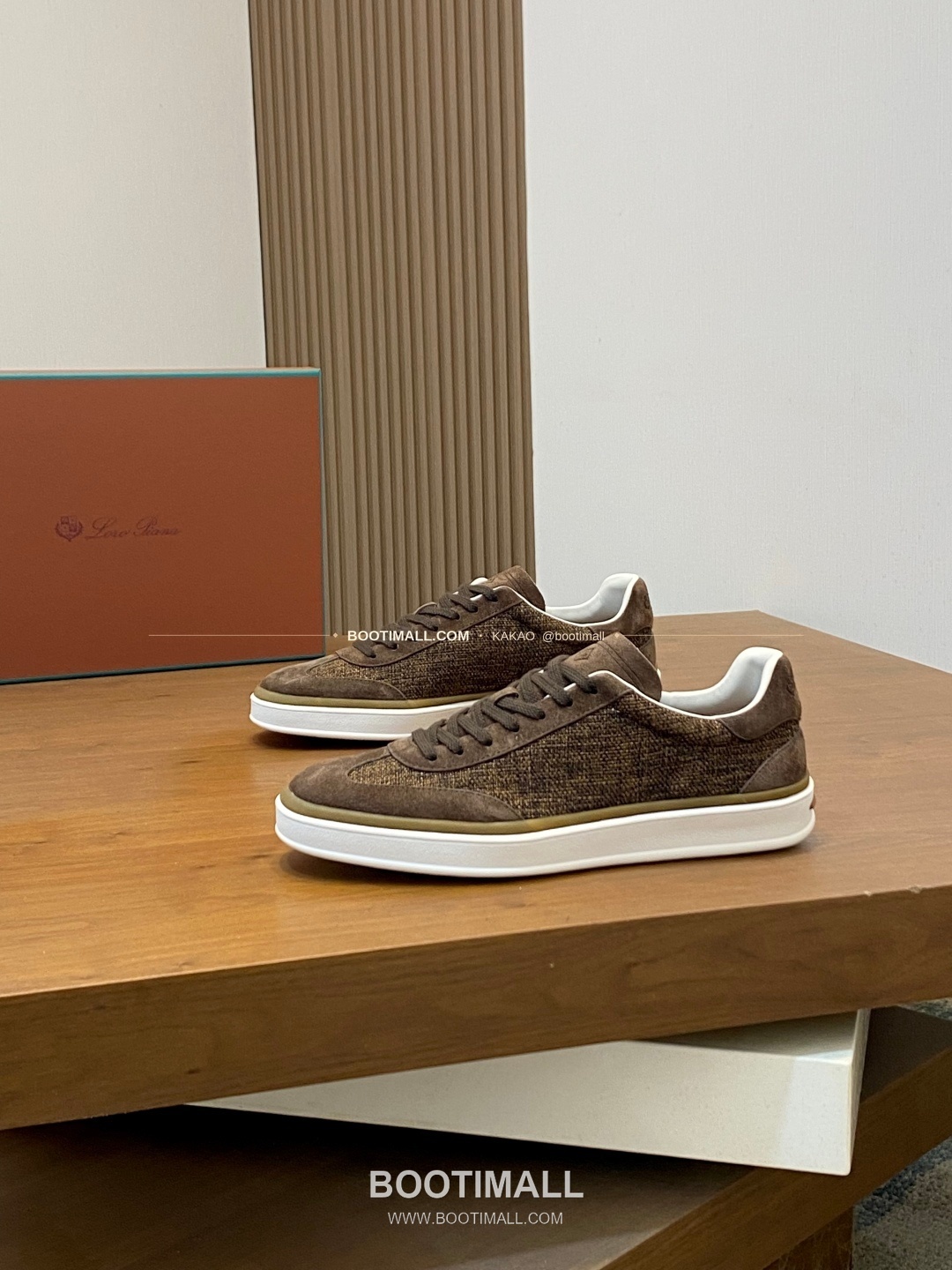 로로피아나 페코라네라 울 레더트림 로고 스니커즈 브라운 Loro Piana Pecora Nera Wool Leather Trim Logo Sneakers 3