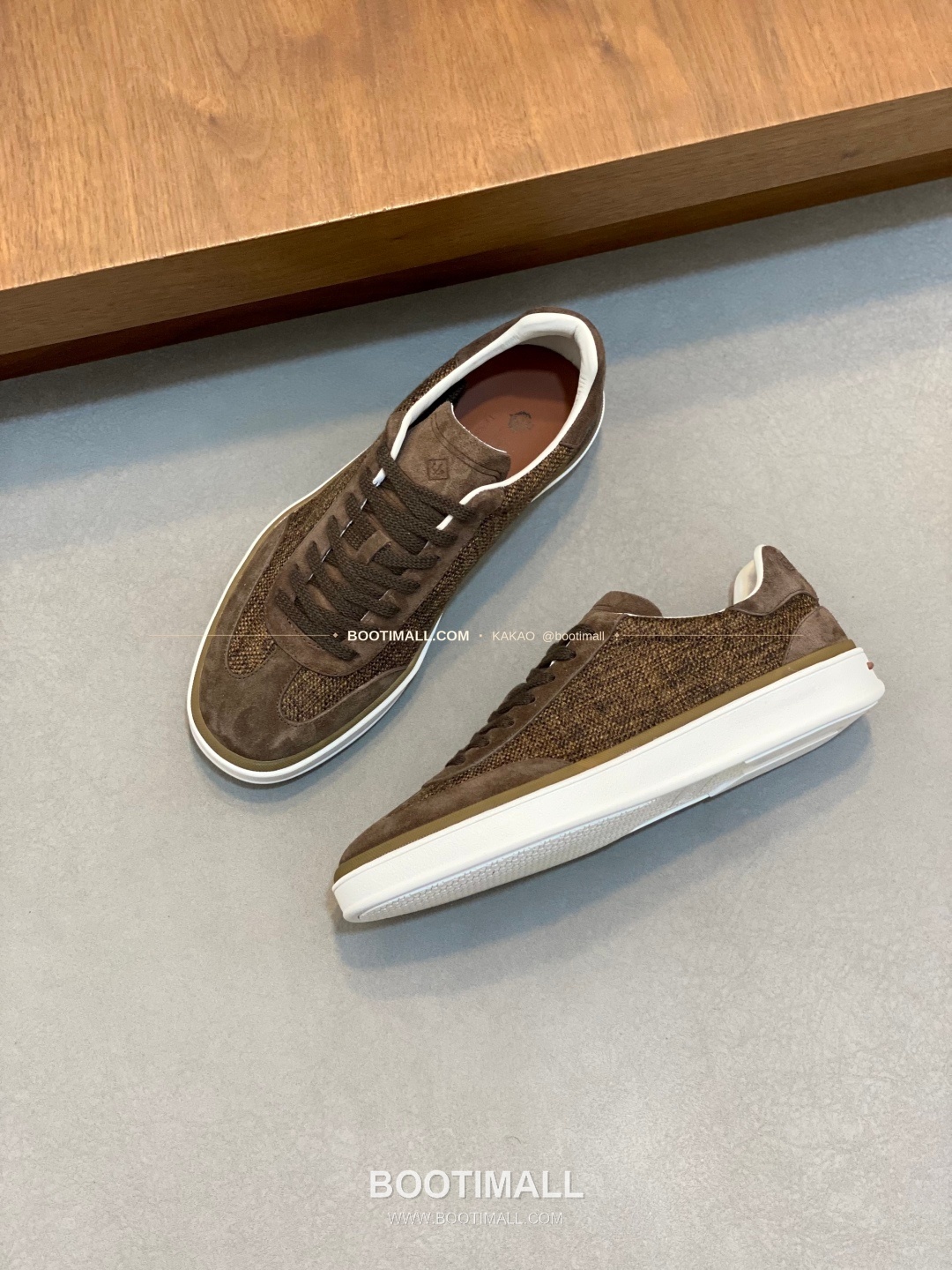 로로피아나 페코라네라 울 레더트림 로고 스니커즈 브라운 Loro Piana Pecora Nera Wool Leather Trim Logo Sneakers 5