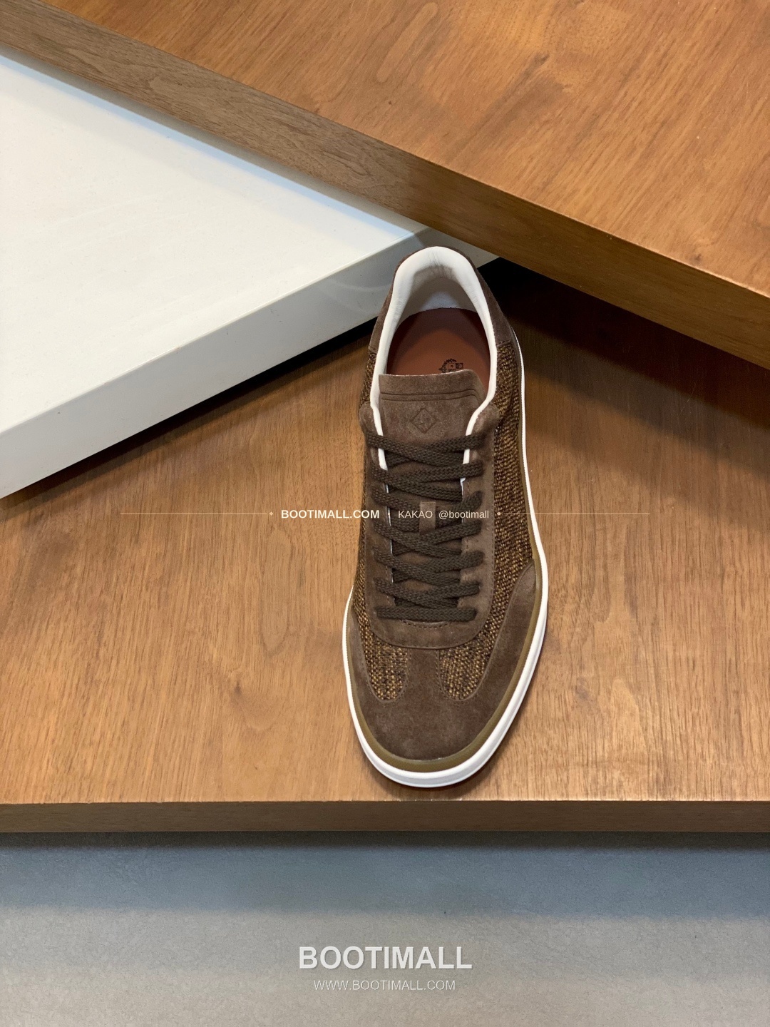 로로피아나 페코라네라 울 레더트림 로고 스니커즈 브라운 Loro Piana Pecora Nera Wool Leather Trim Logo Sneakers 6