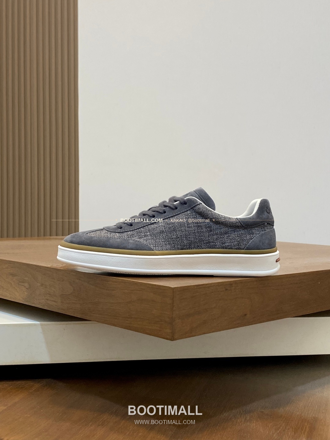 로로피아나 페코라네라 울 레더트림 로고 스니커즈 다크그레이 Loro Piana Pecora Nera Wool Leather Trim Logo Sneakers 2